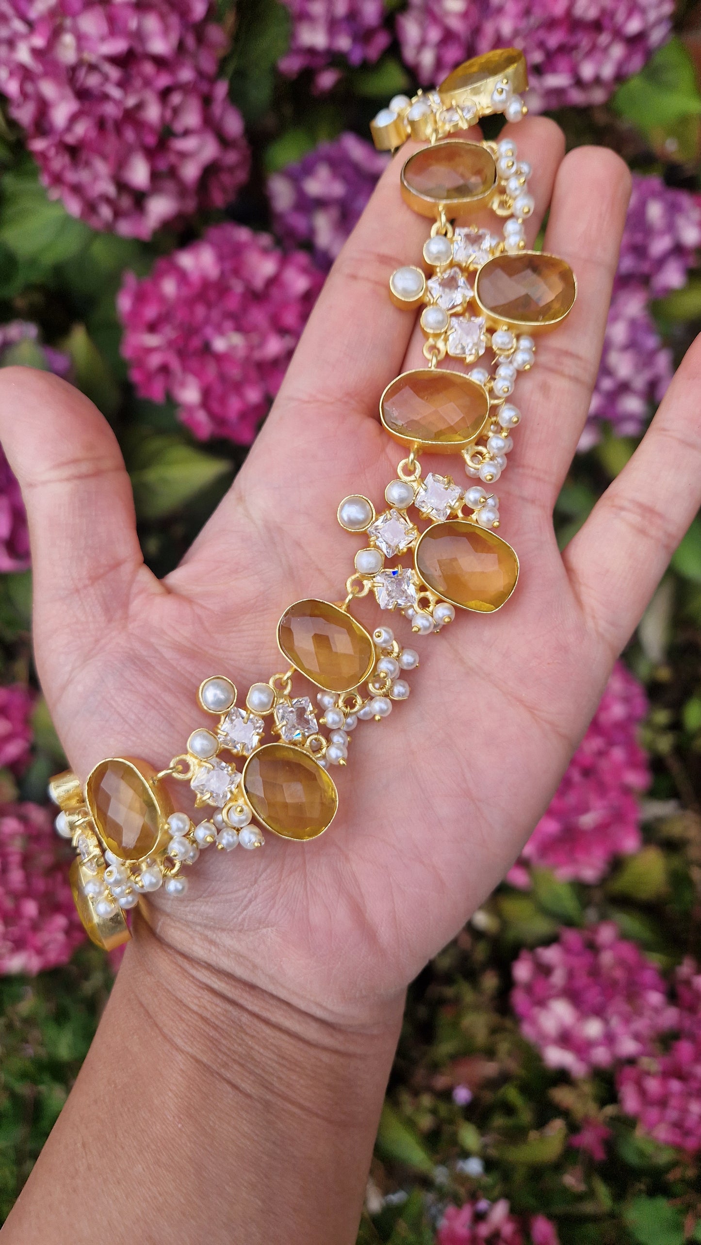 FALAK Small Beautiful Elegant *Premium* Semi Precious Stones- Rust/ Deep Yellow
