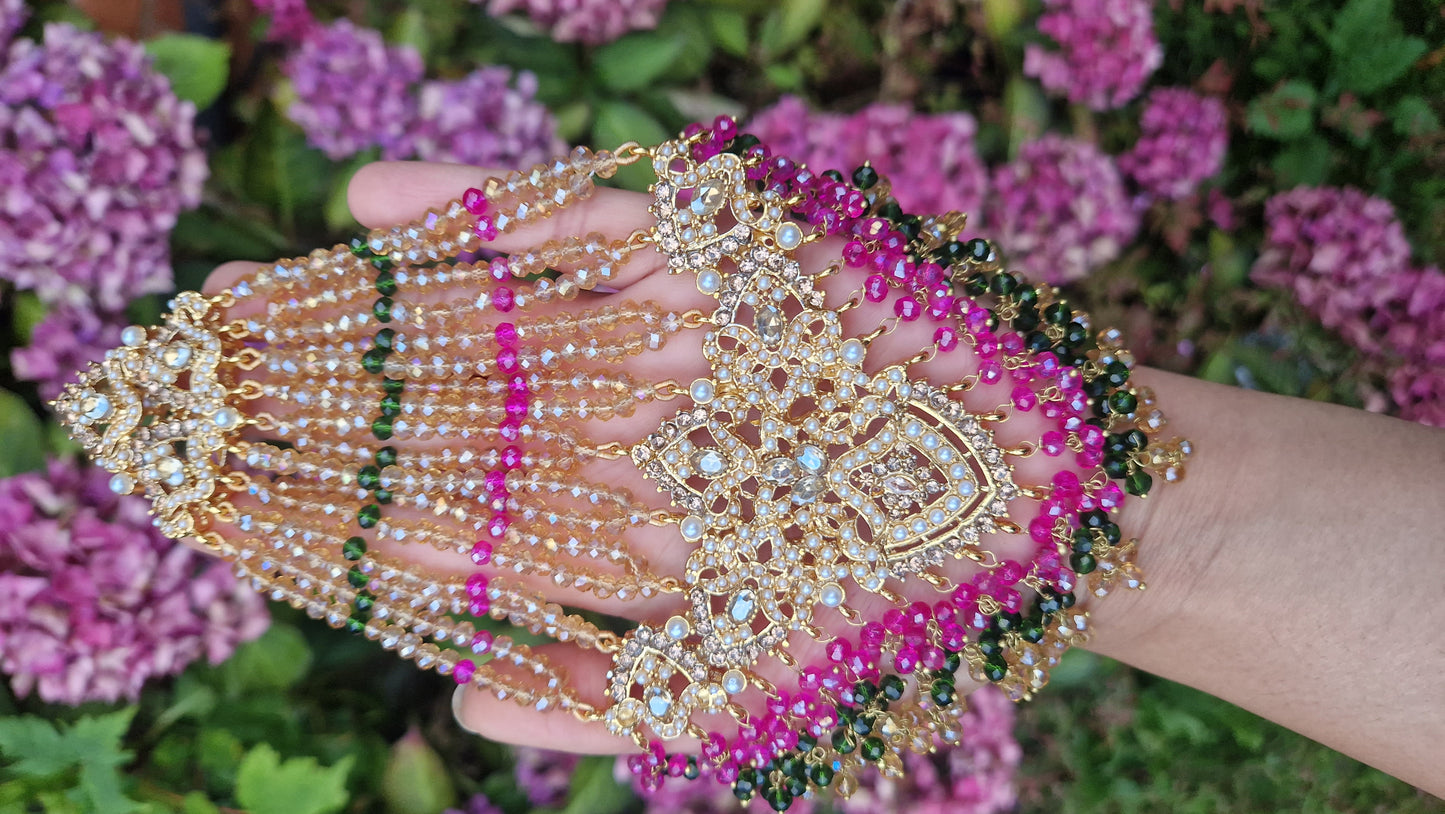 SAMAH- Beautiful Pakistani Multicoloured Mehndi Bridal/Semi Bridal Set