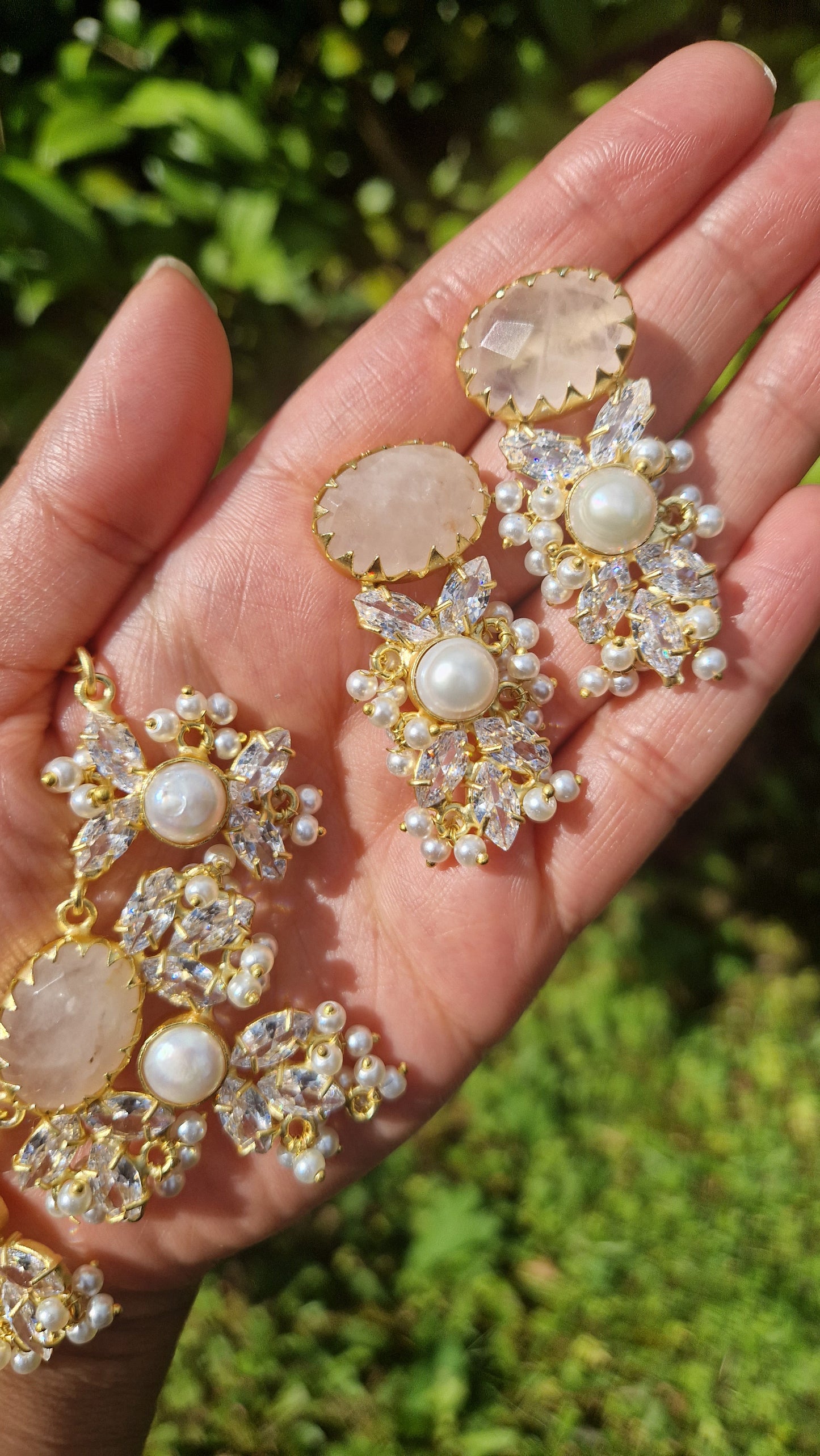 JEMIMA- * IMPERFECT*  Elegant, Luxury Rose Quartz Necklace Set.