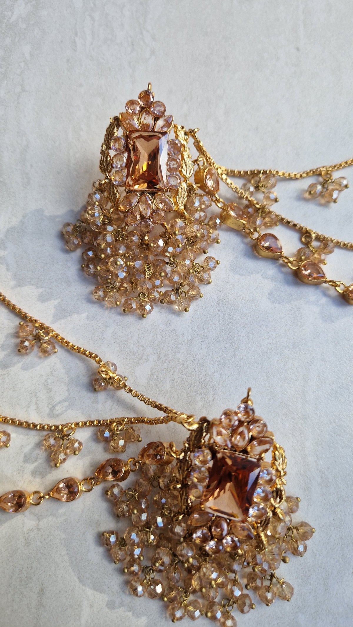 SELMA- Beautiful Pakistani Earrings and Tikka  - FULL GOLD