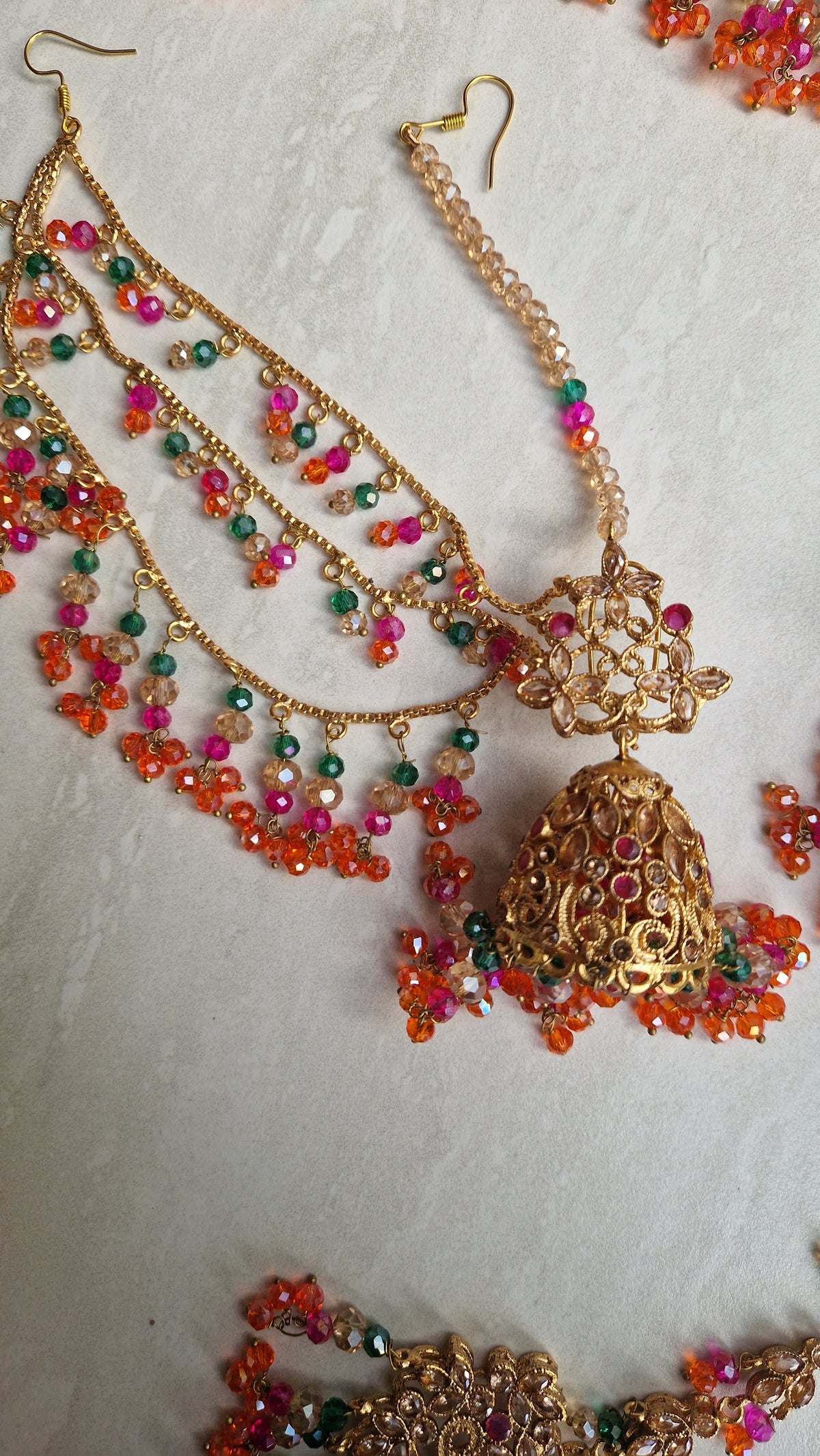 NAZIA- Stunning Mehndi Pakistani Choker Set - Mehndi Colours * INTRODUCTORY OFFER*