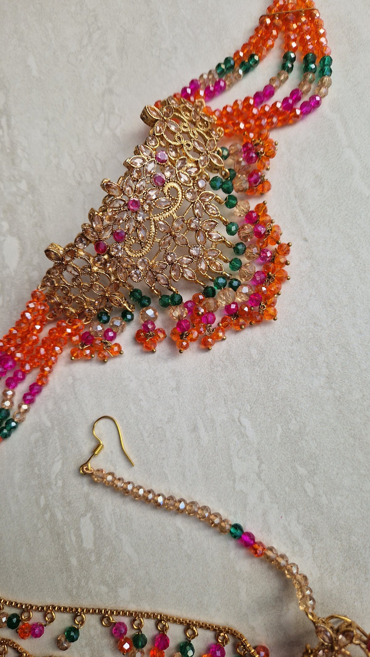 NAZIA- Stunning Mehndi Pakistani Choker Set - Mehndi Colours * INTRODUCTORY OFFER*