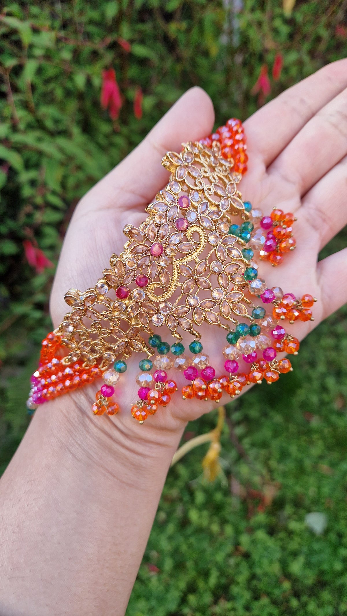 NAZIA- Stunning Mehndi Pakistani Choker Set - Mehndi Colours * INTRODUCTORY OFFER*