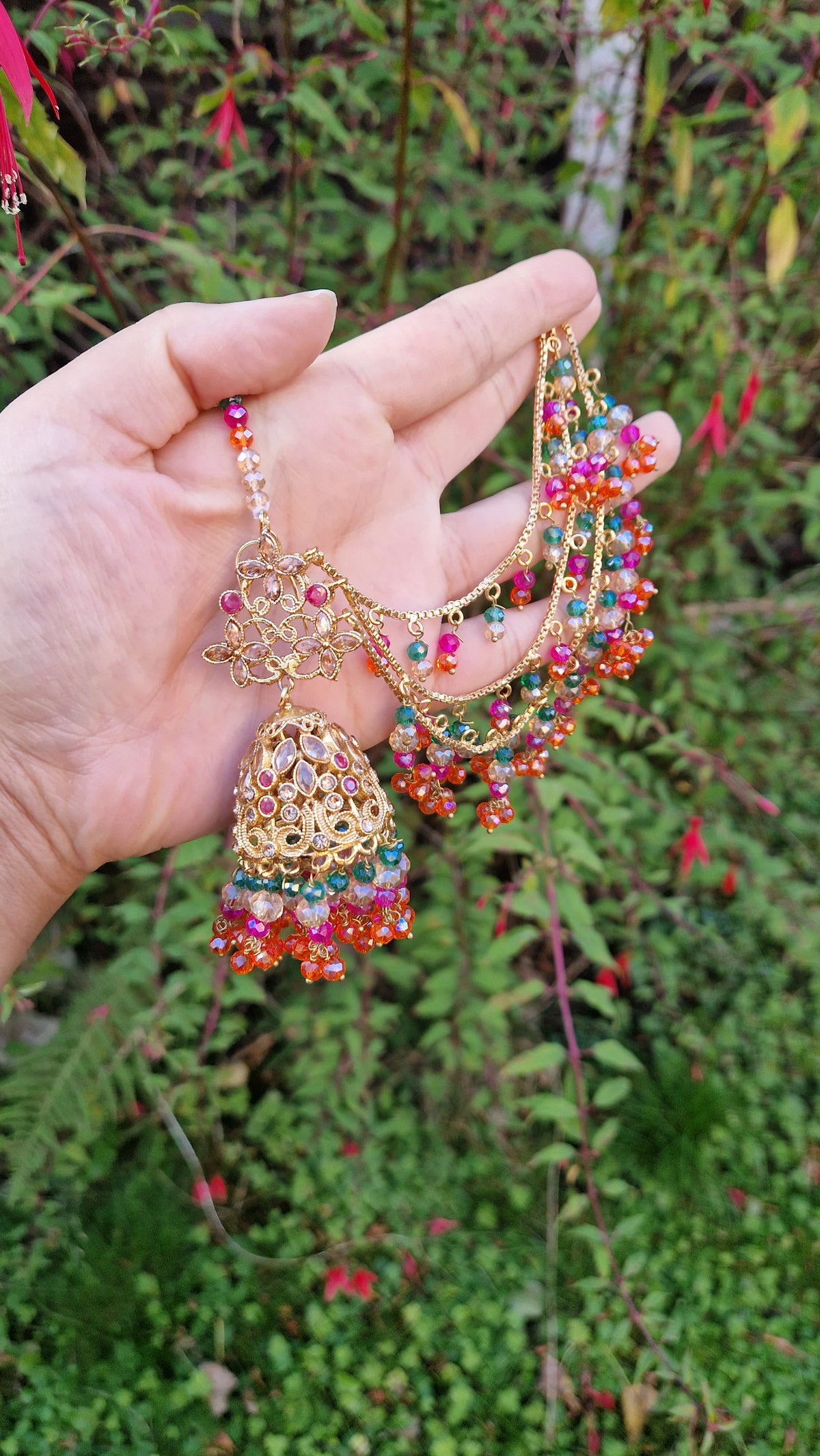 NAZIA- Stunning Mehndi Pakistani Choker Set - Mehndi Colours * INTRODUCTORY OFFER*