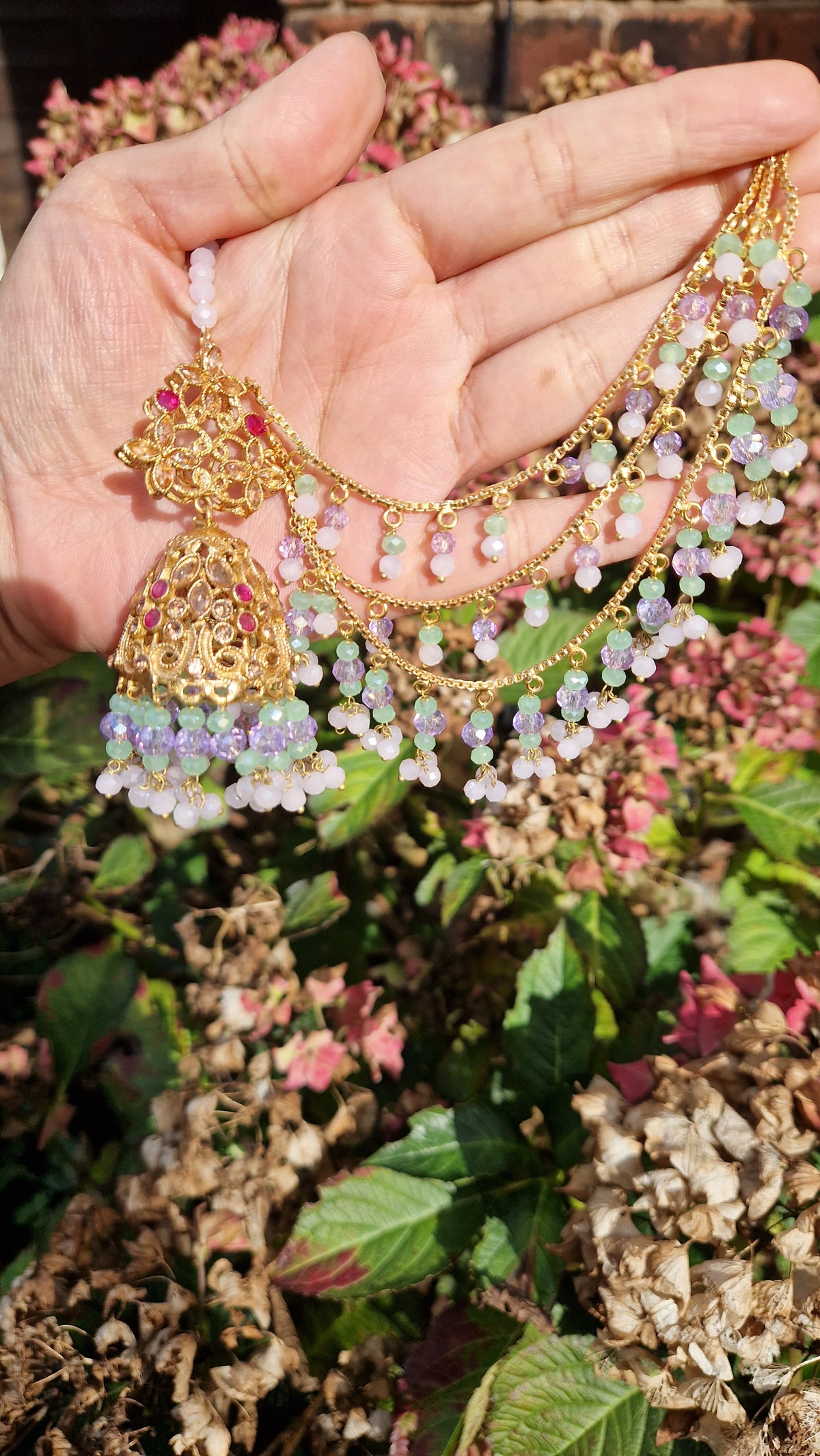 NAZIA- Stunning Mehndi Pakistani Choker Set - Lilac, Pink and Mint *INTRODUCTORY OFFER*
