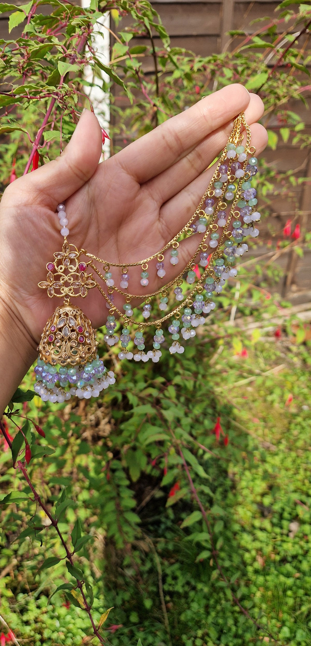 NAZIA- Stunning Mehndi Pakistani Choker Set - Lilac, Pink and Mint *INTRODUCTORY OFFER*