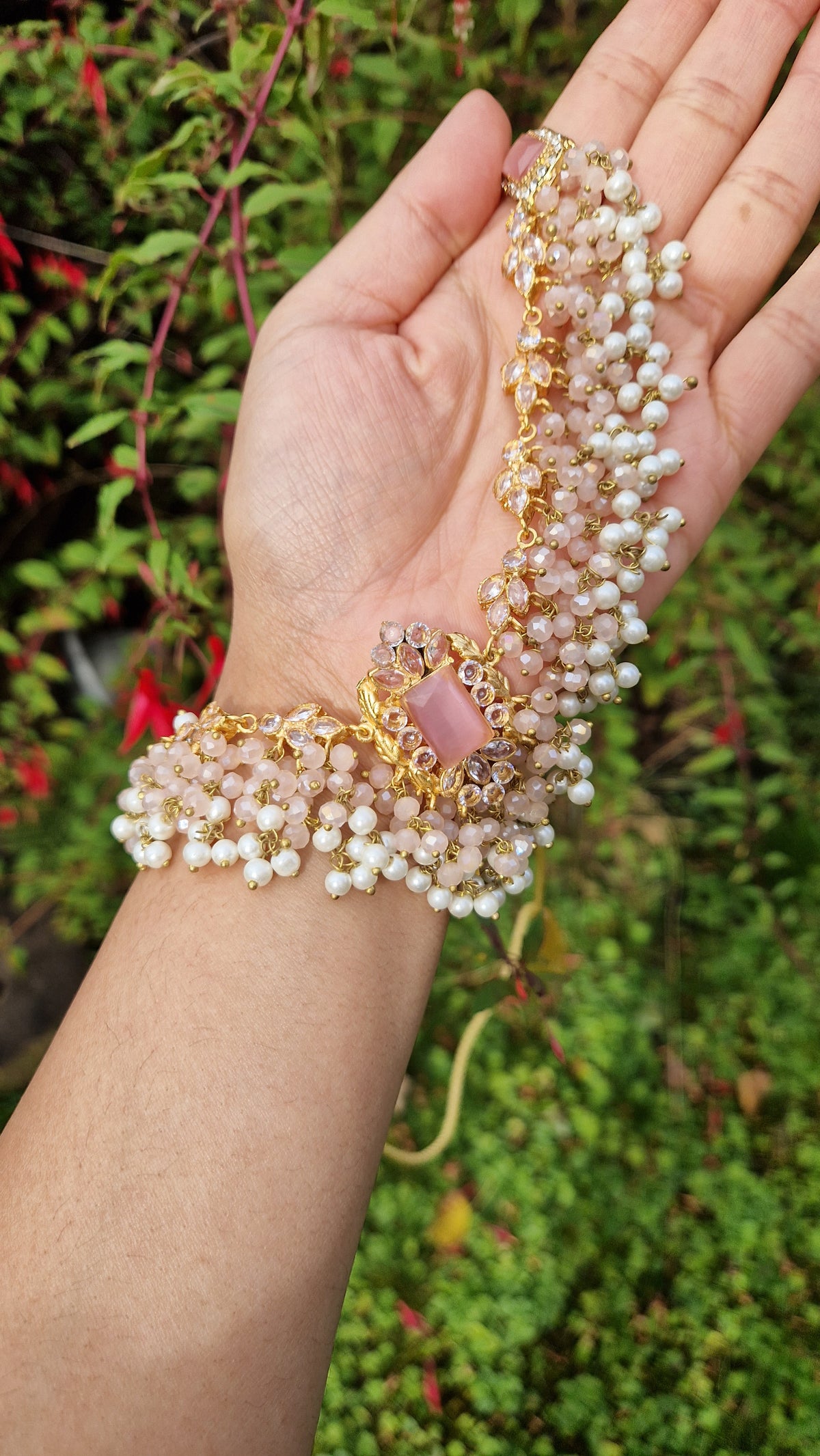 HUMASIYA - Beautiful Small elegant Pakistani Jewellery Set - PINK