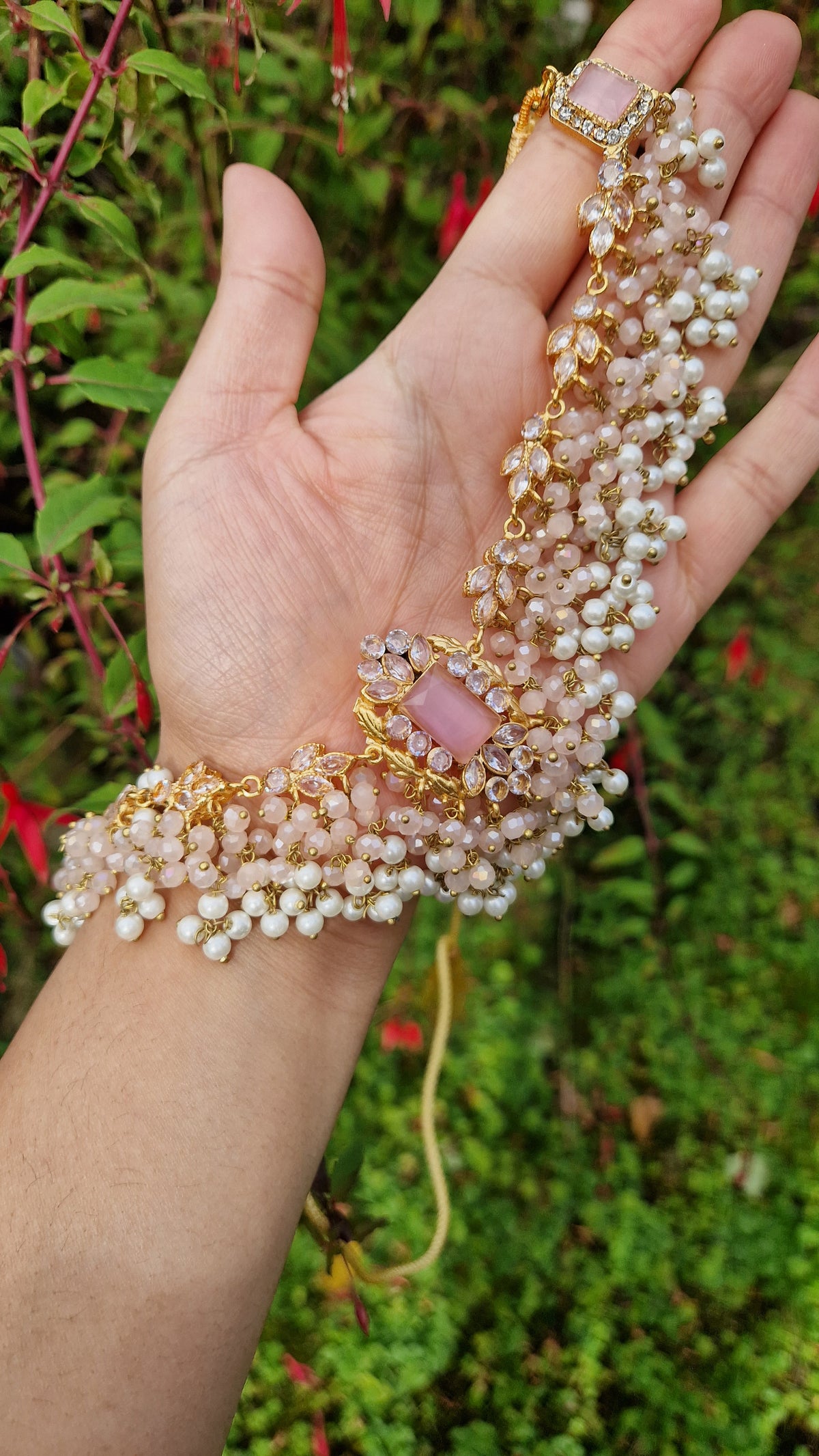 HUMASIYA - Beautiful Small elegant Pakistani Jewellery Set - PINK