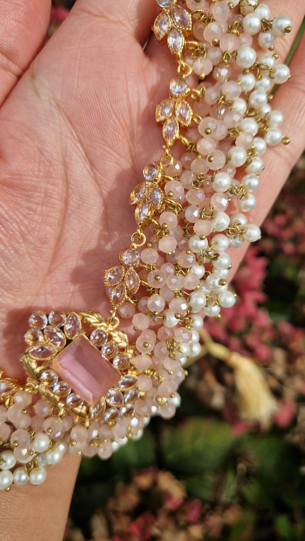 HUMASIYA - Beautiful Small elegant Pakistani Jewellery Set - PINK