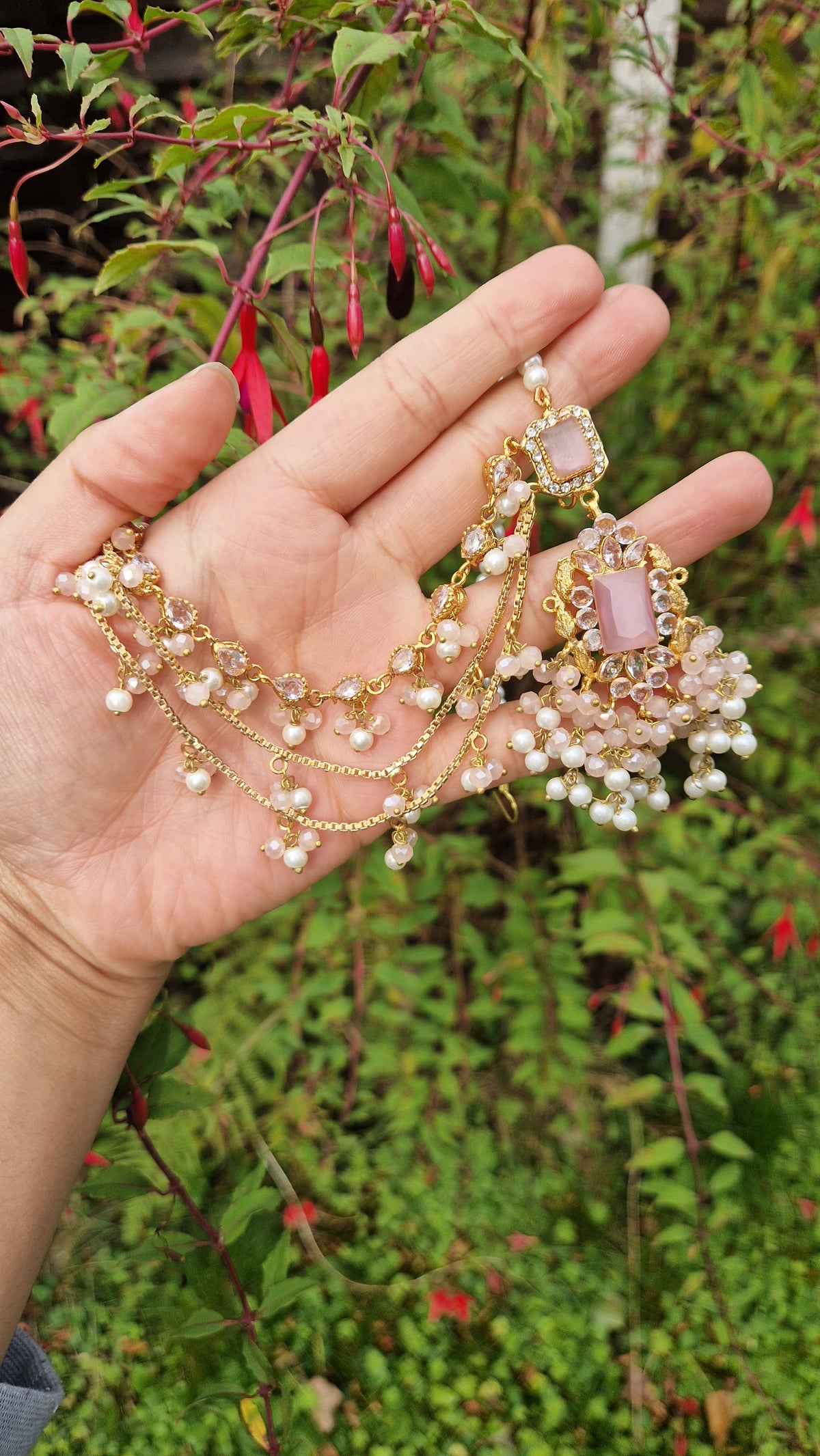 HUMASIYA - Beautiful Small elegant Pakistani Jewellery Set - PINK