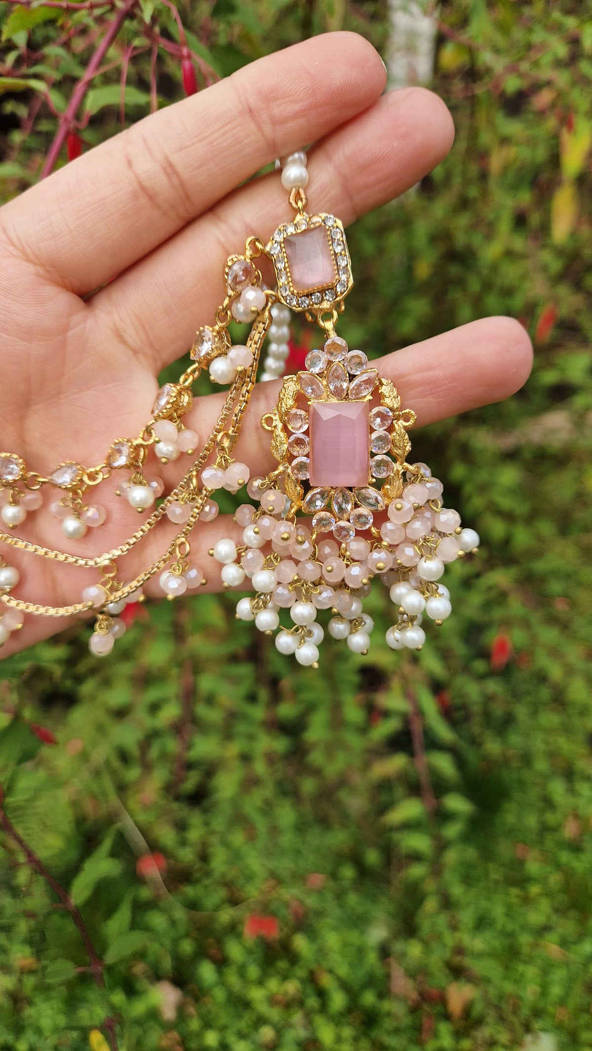 HUMASIYA - Beautiful Small elegant Pakistani Jewellery Set - PINK