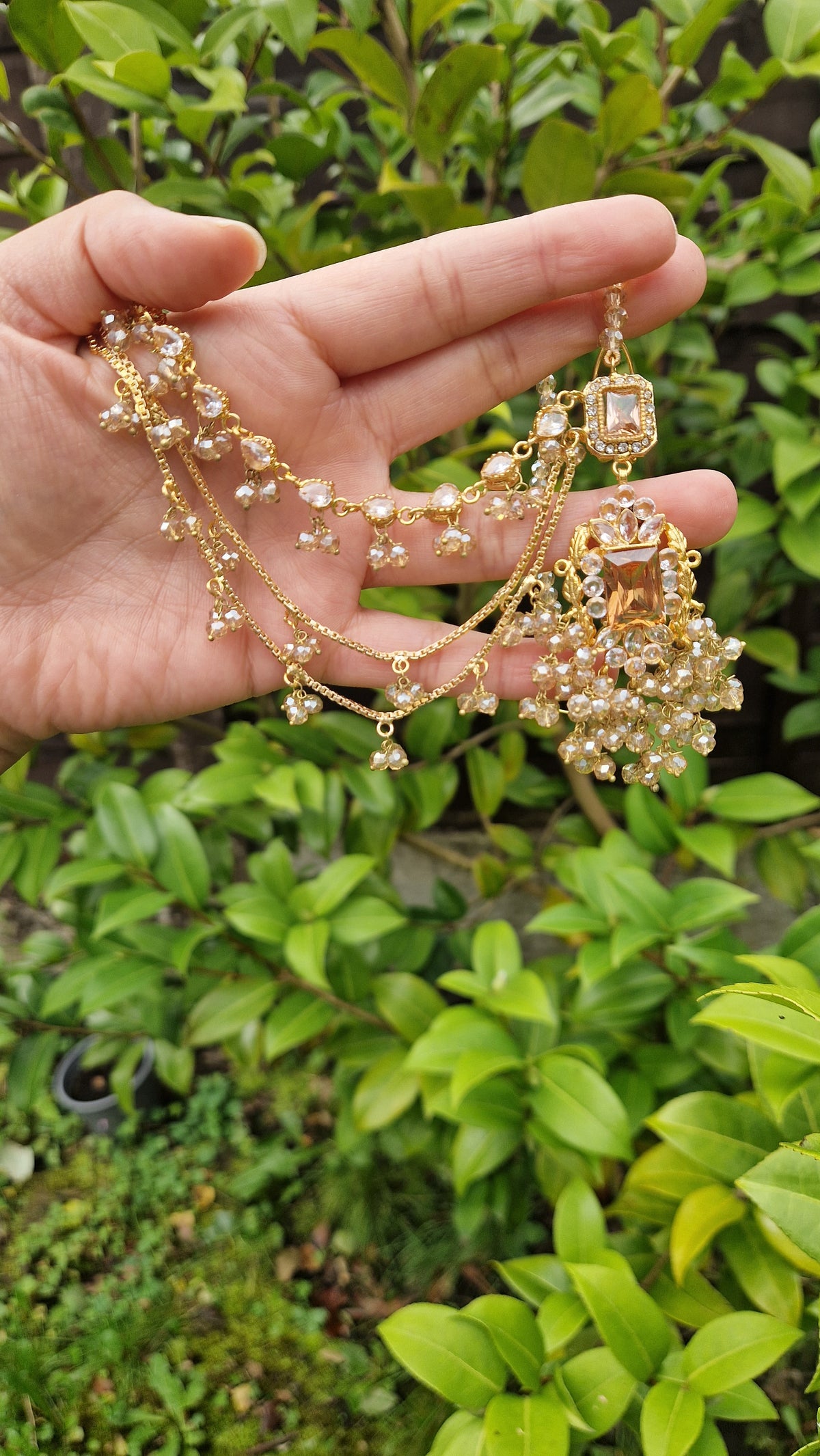 HUMASIYA - Beautiful Small elegant Pakistani Jewellery Set -  FULL GOLD
