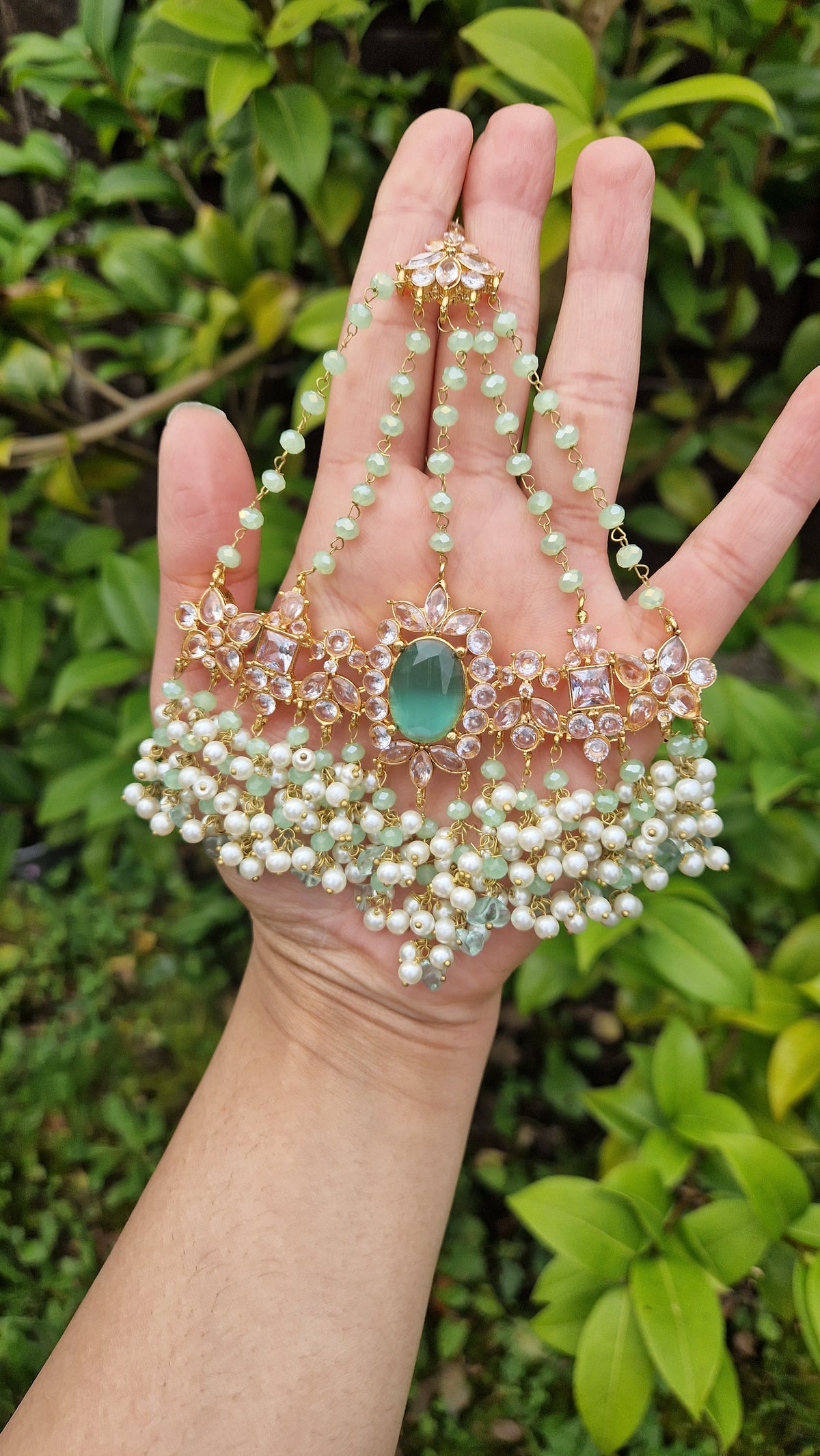 MEERI - Beautiful Pakistani 4 piece Elegant Set - Green/Mint