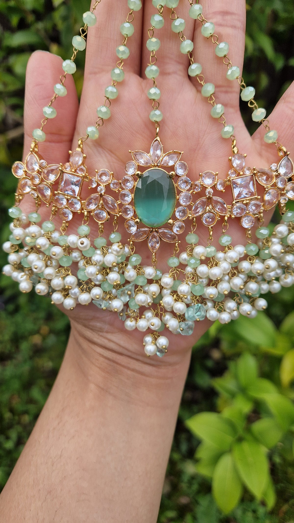 MEERI - Beautiful Pakistani 4 piece Elegant Set - Green/Mint