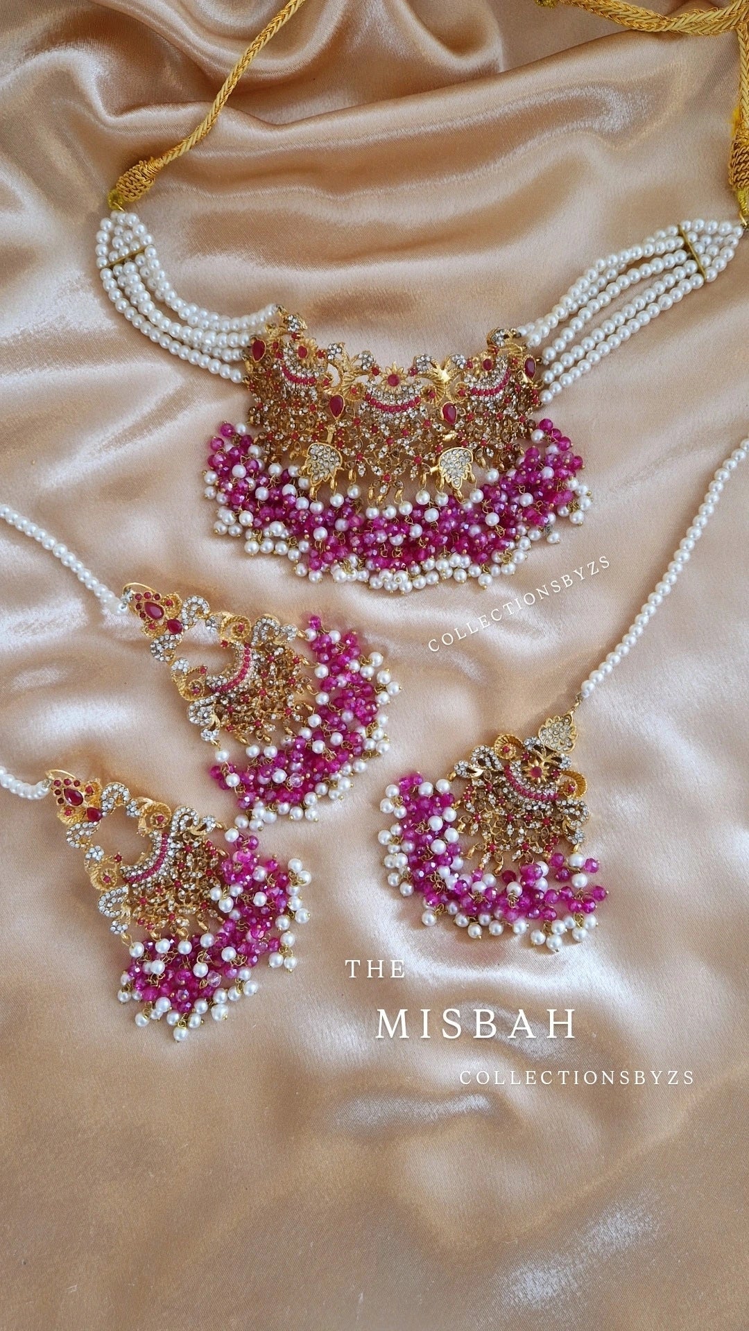 MISBAH  - SHOCKING PINK - Pakistani Jewellery Set