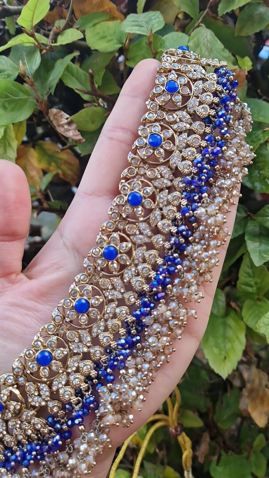 IRSA- Stunning Indian Semi Bridal/ Party Wear Choker Set - ROYAL BLUE