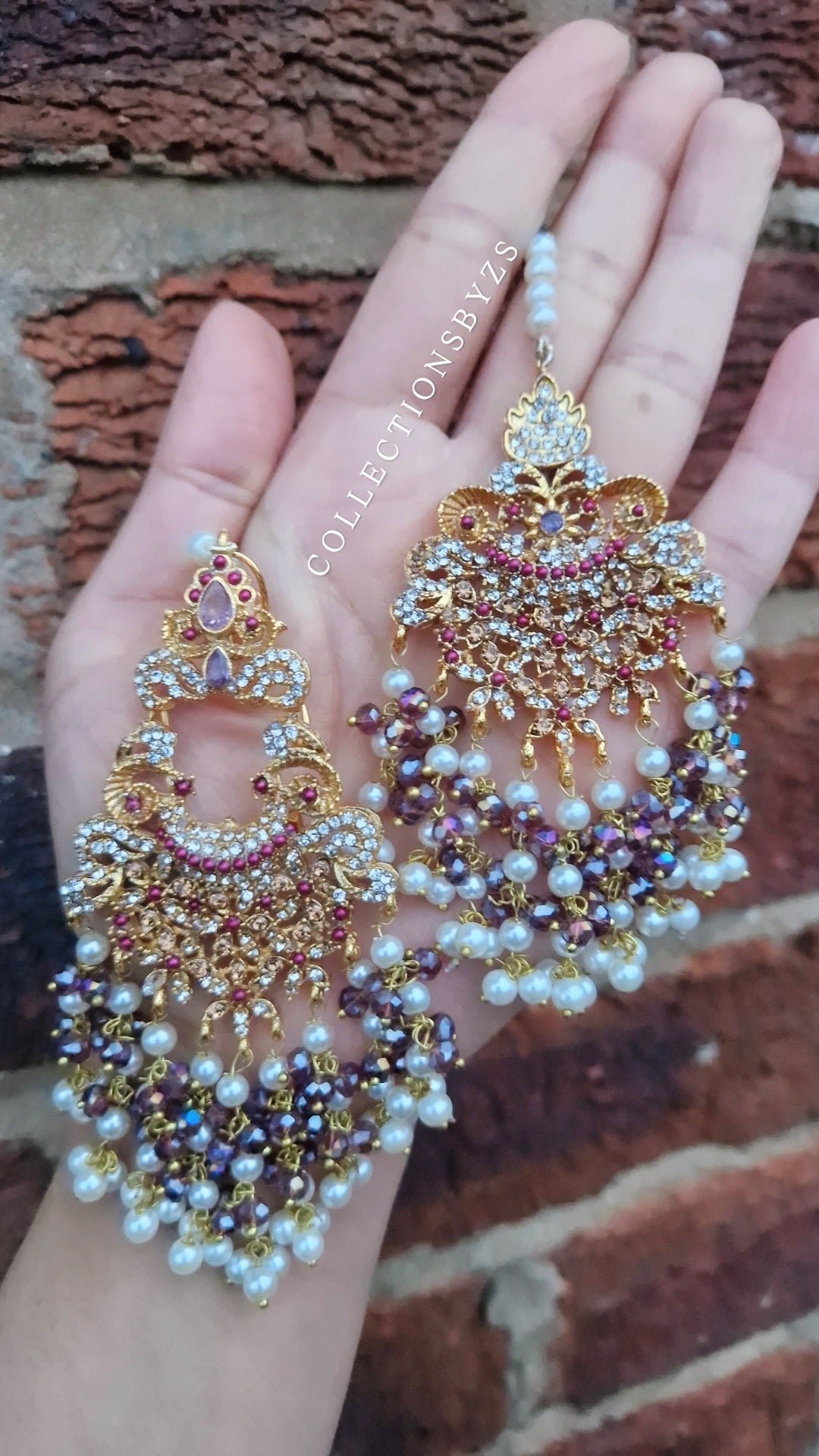 MISBAH  -  PURPLE- Pakistani Jewellery Set