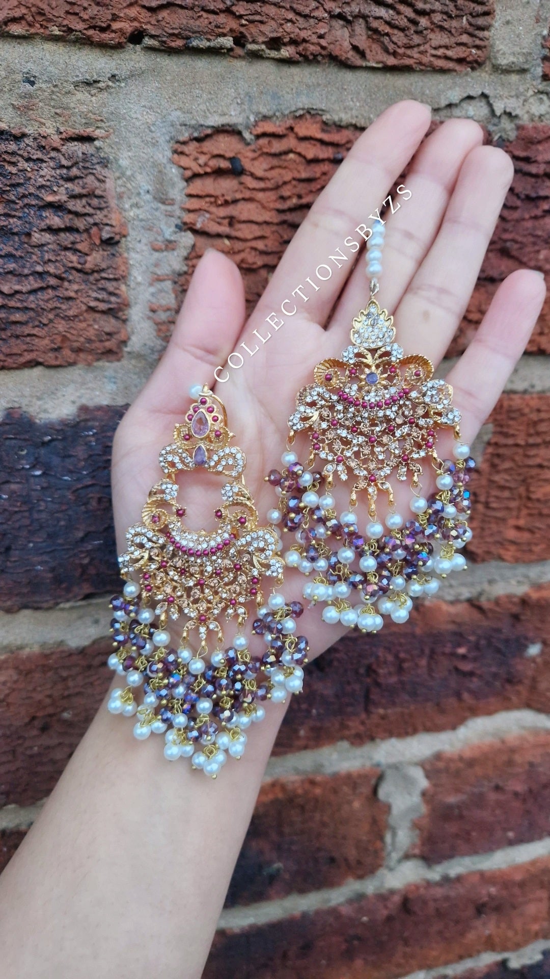 MISBAH  -  PURPLE- Pakistani Jewellery Set