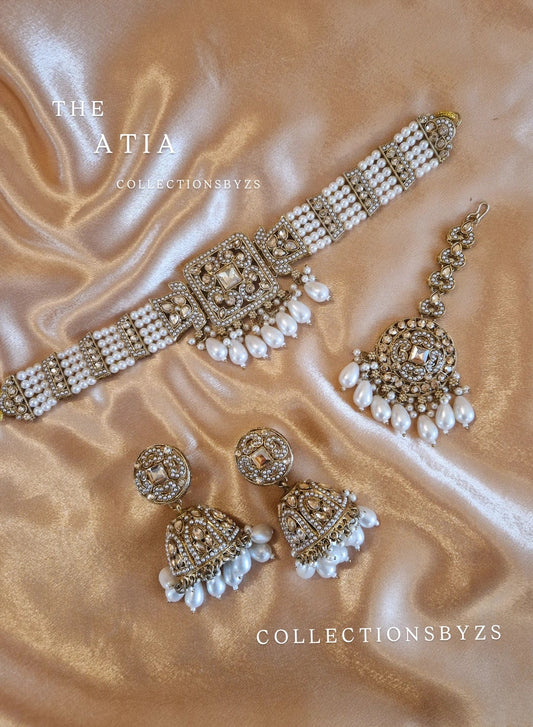 A T I A  - Elegant Indian Choker Jumka Jewellery Set