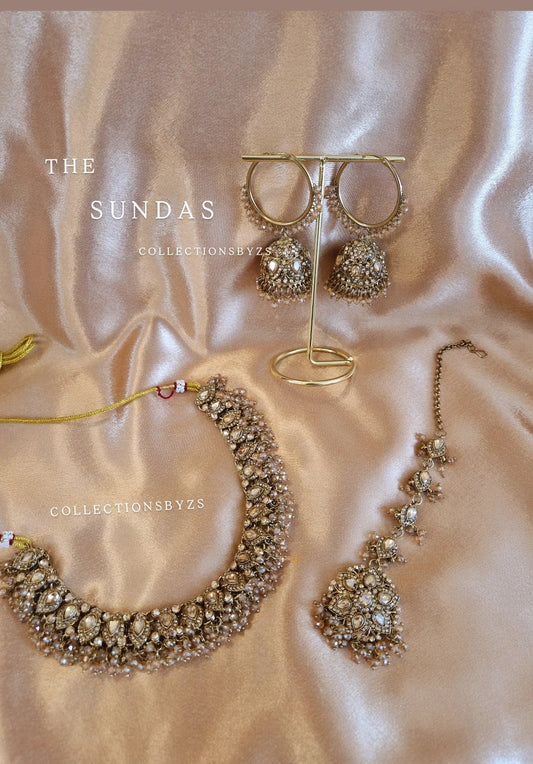 S U N D A S- Gold Indian Jewellery Set (VALUE)