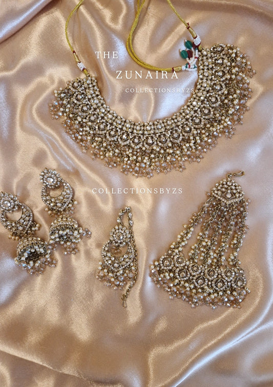 Z U N A I R A - Stunning Indian Semi Bridal/Party Wear Set- FULL GOLD