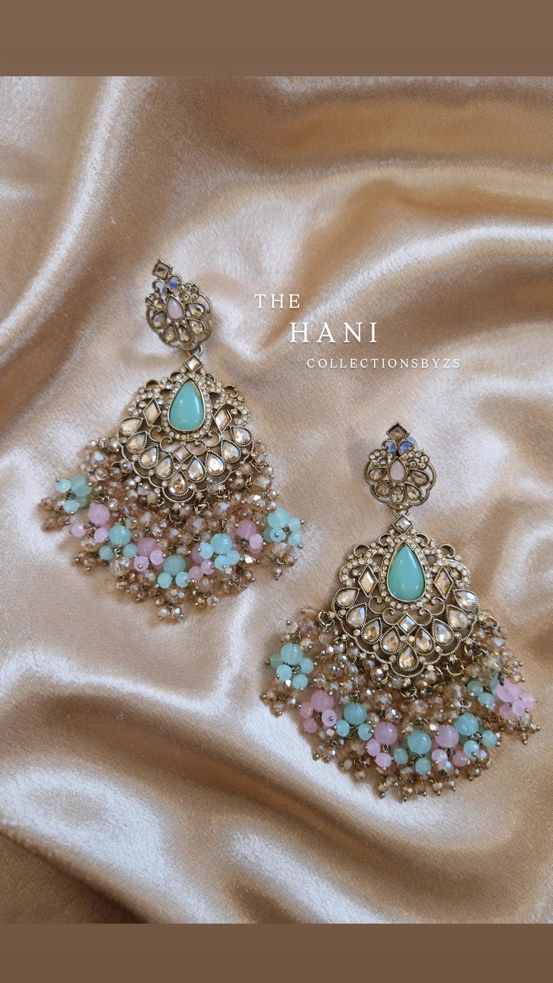 H A N I - Oversized Earrings- POWDER PINK & MINT