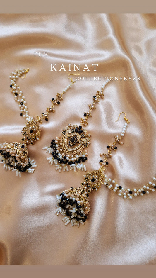 K A I N A T - Pakistani style earring and Tikka Set