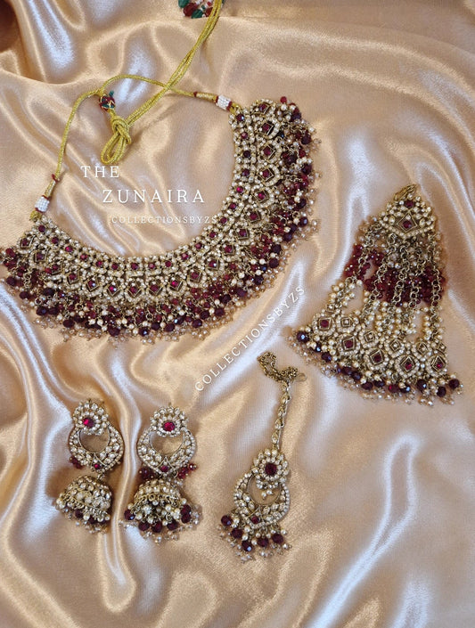 Z U N A I R A - Stunning Indian Semi Bridal/Party Wear Set- MAROON