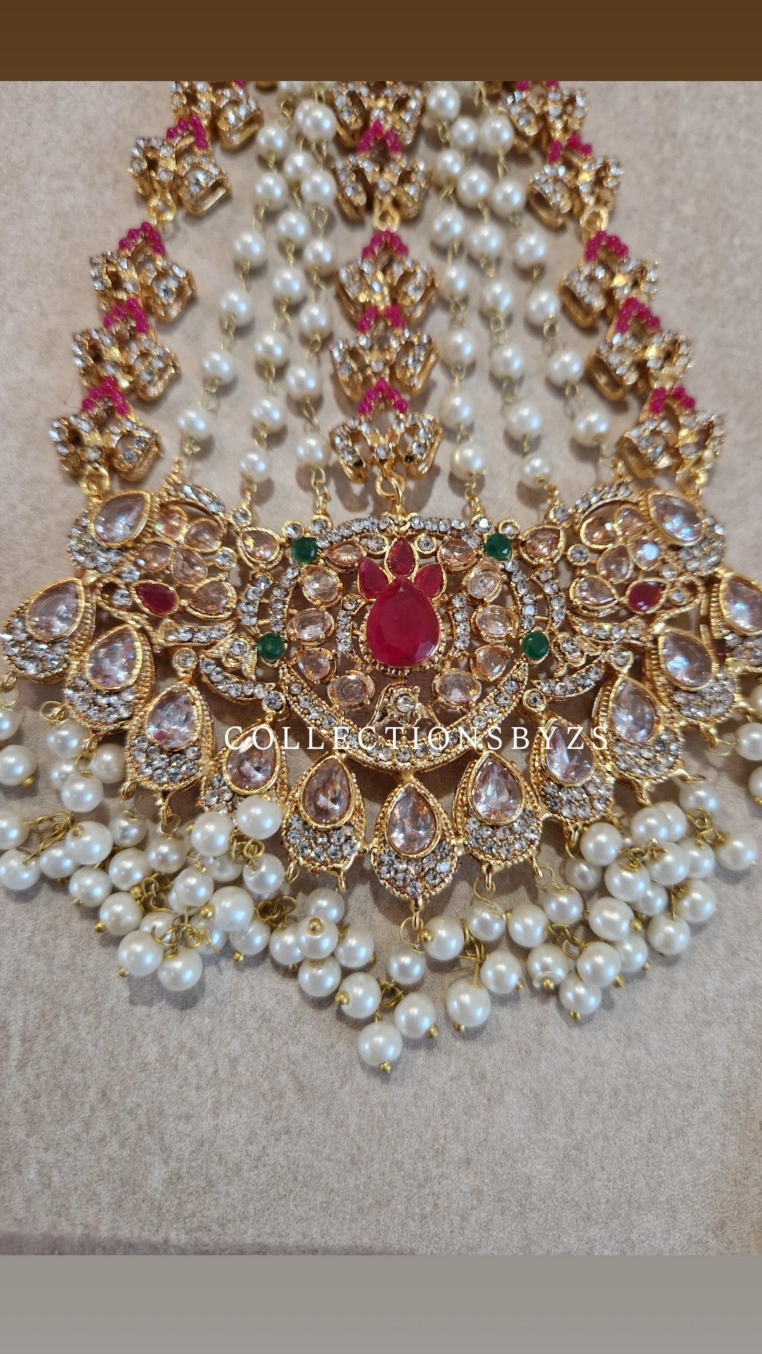 SUMERA - LUXURIOUS Elegant - Earrings, Tikka & Jhumar Set.
