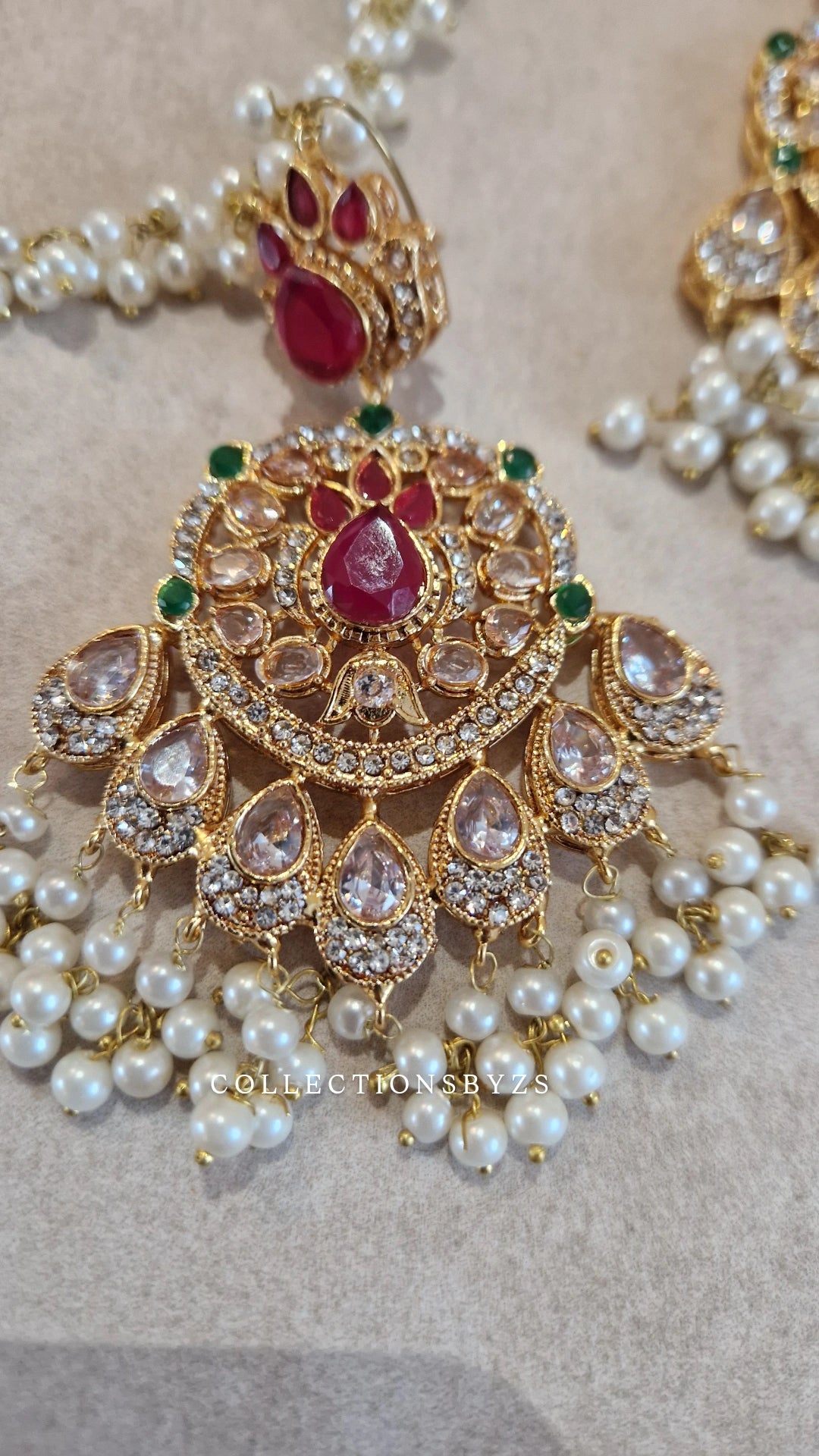 SUMERA - LUXURIOUS Elegant - Earrings, Tikka & Jhumar Set.