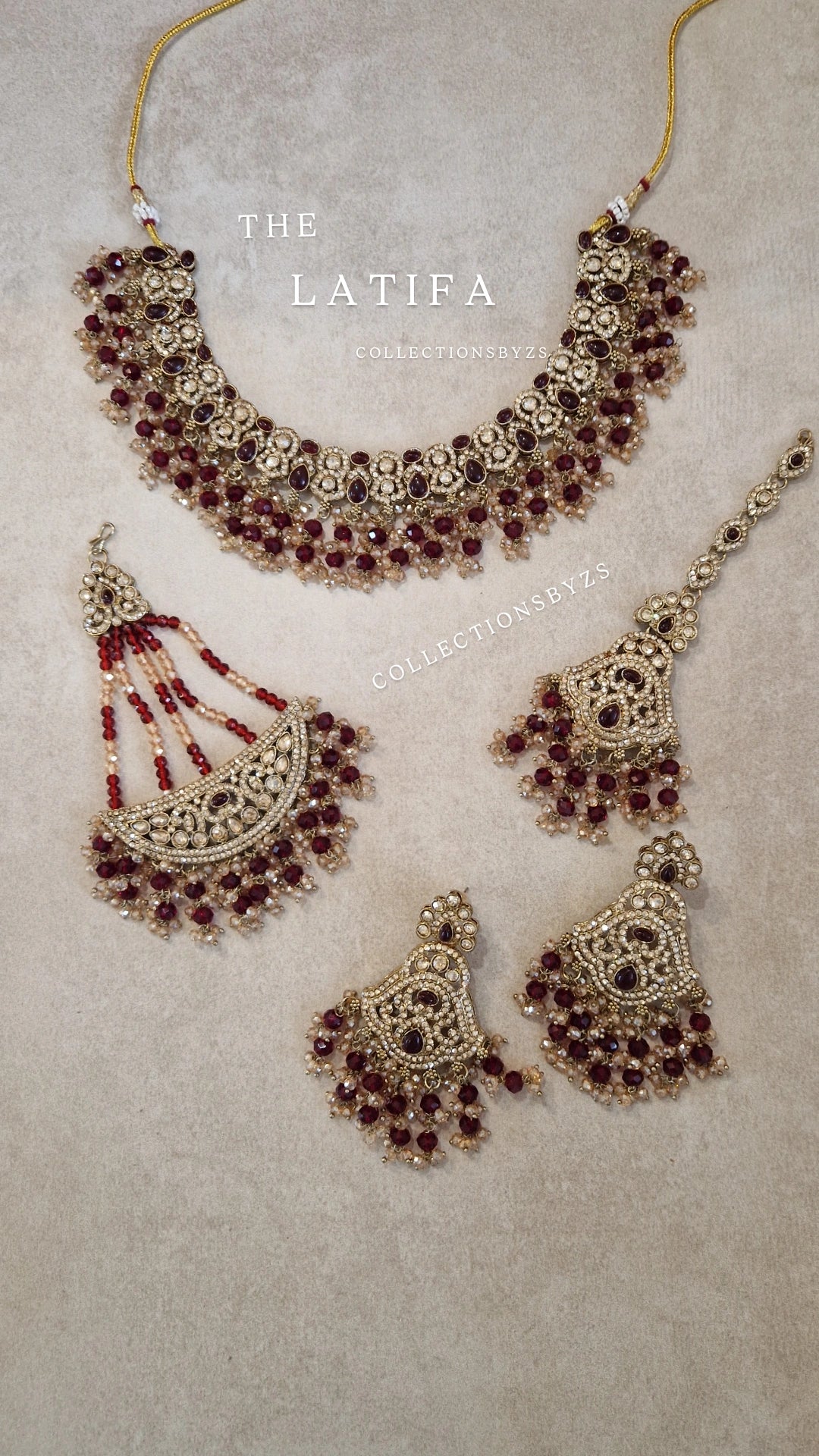 LATIFA -Indian Jewellery Party/Wedding - MAROON/RED