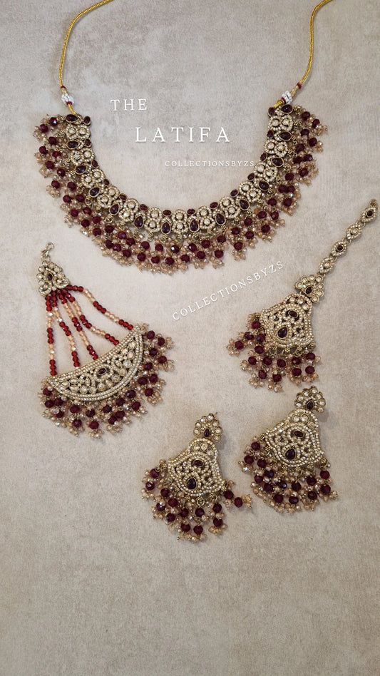 LATIFA -Indian Jewellery Party/Wedding - MAROON/RED