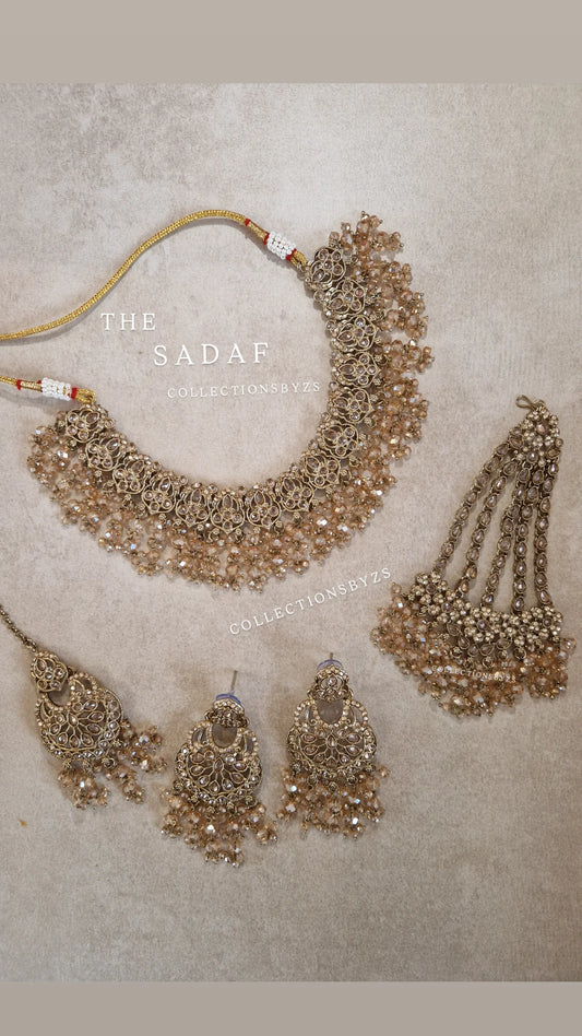 SADAF - Full Gold elegant Indian AD Jewellery Set
