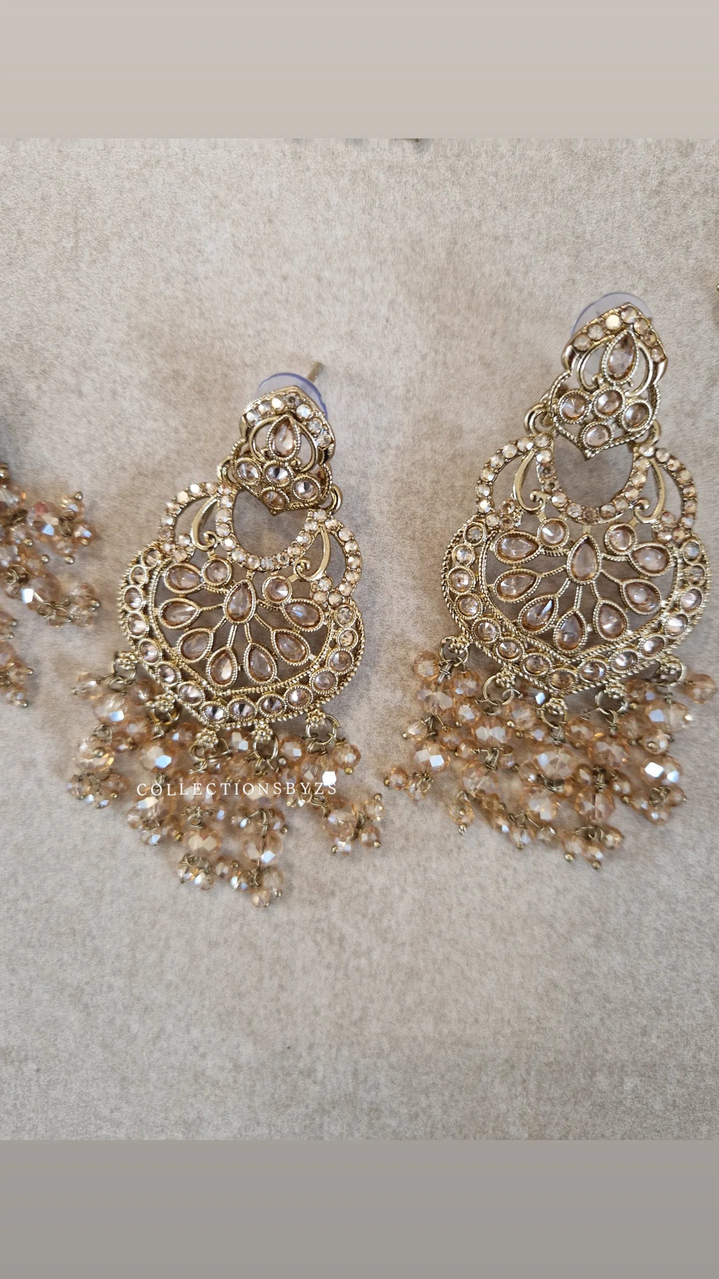 SADAF - Full Gold elegant Indian AD Jewellery Set