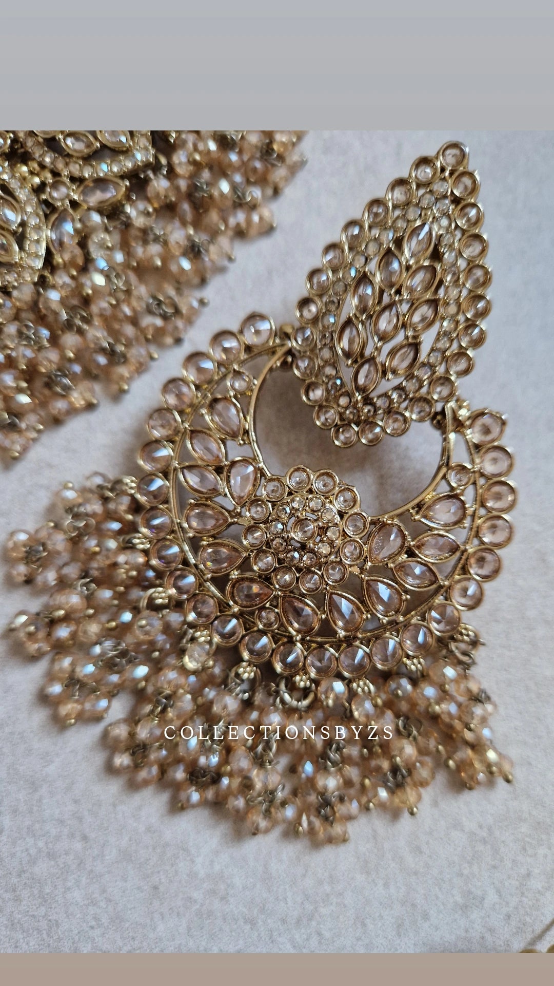 REEM- Beautiful Indian Oversized Necklace Jewellery Set- GOLD