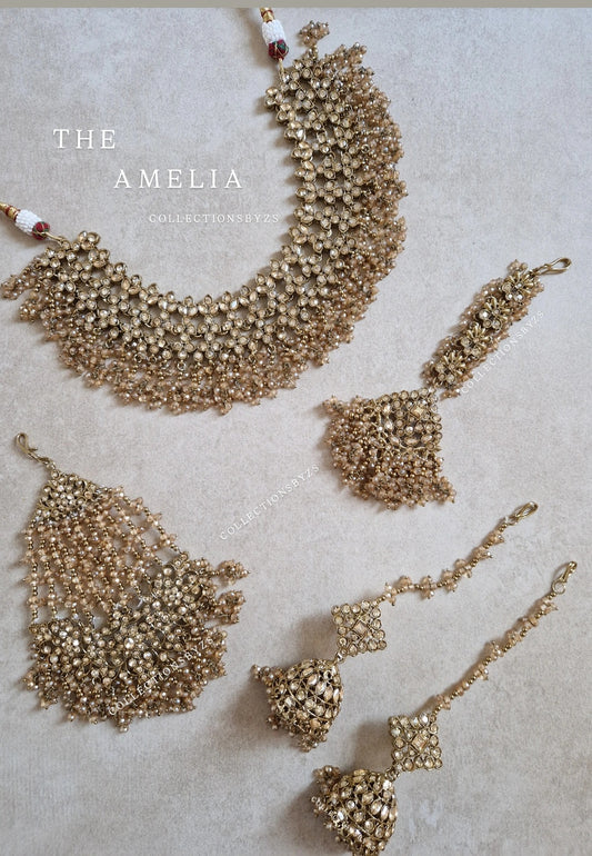 AMELIA - Bridal/Semi Bridal Indian Jewellery set - FULL GOLD