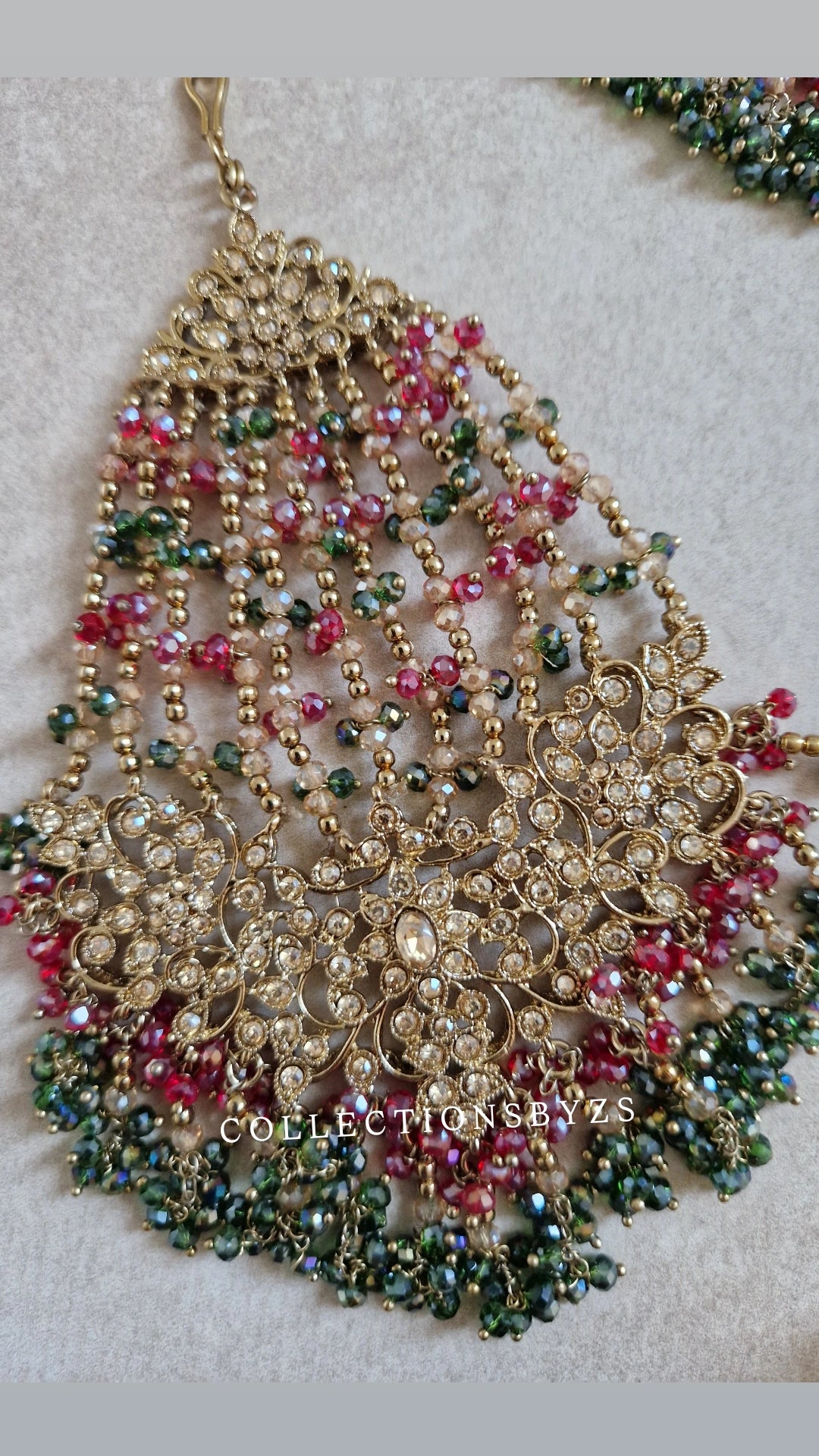AMELIA-  Bridal/Semi Bridal Indian Jewellery set - MAROON & GREEN