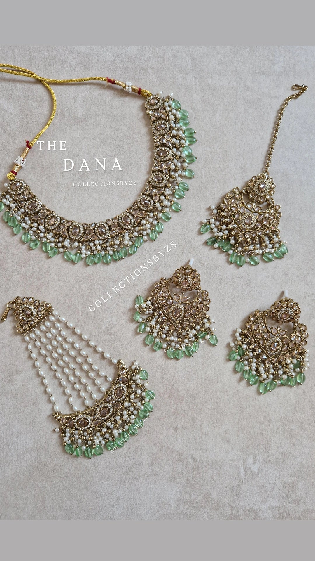 DANA -  Stunning Indian Jewellery Set- Light Green