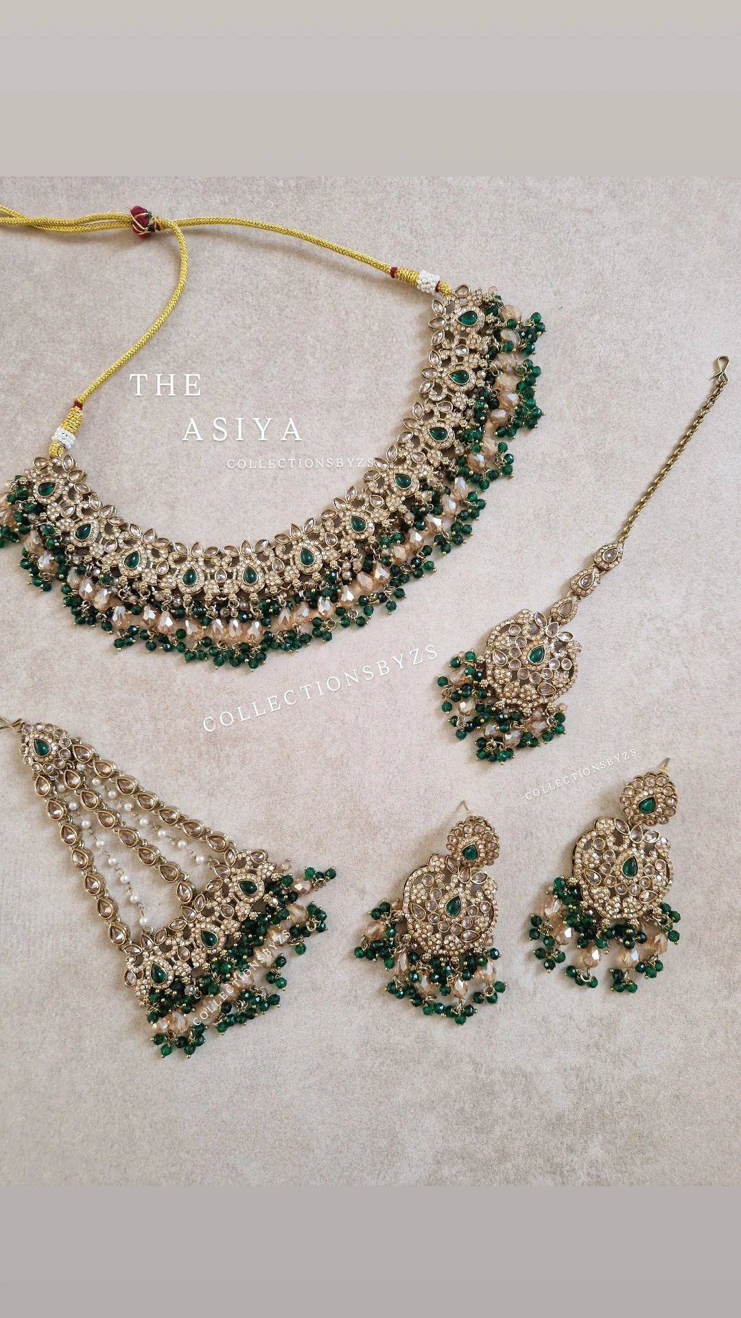 ASIYA- Dark Green Indian Party Wear Set - 4 piece