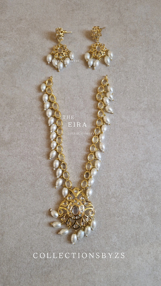 EIRA - Premium range - Small Indian Golden Necklace and Earrings Set