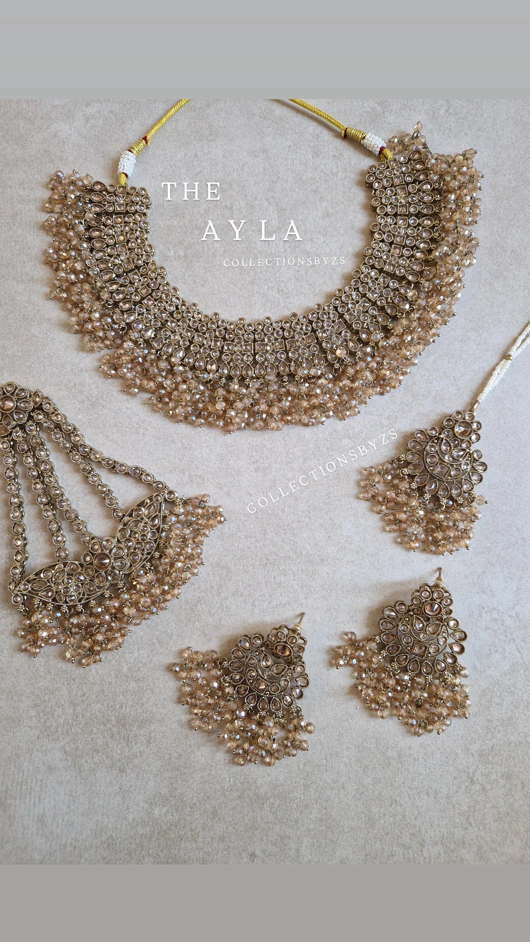 AYLA - Stunning 4 Piece Indian Party guest Jewellery Set - GOLD