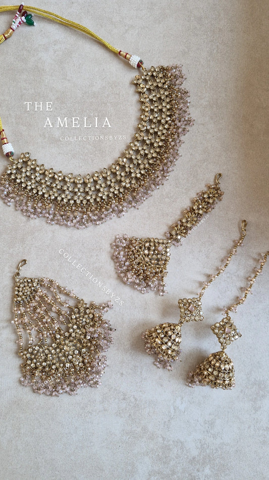 AMELIA-  Bridal/Semi Bridal Indian Jewellery set - BABY PINK