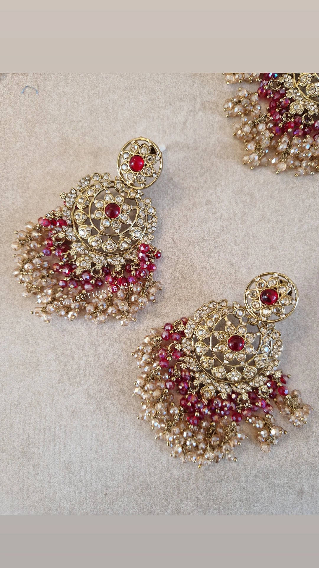 IRSA- Stunning Elegant Indian Choker Set Semi Bridal/ Party wear - RED AND GOLD