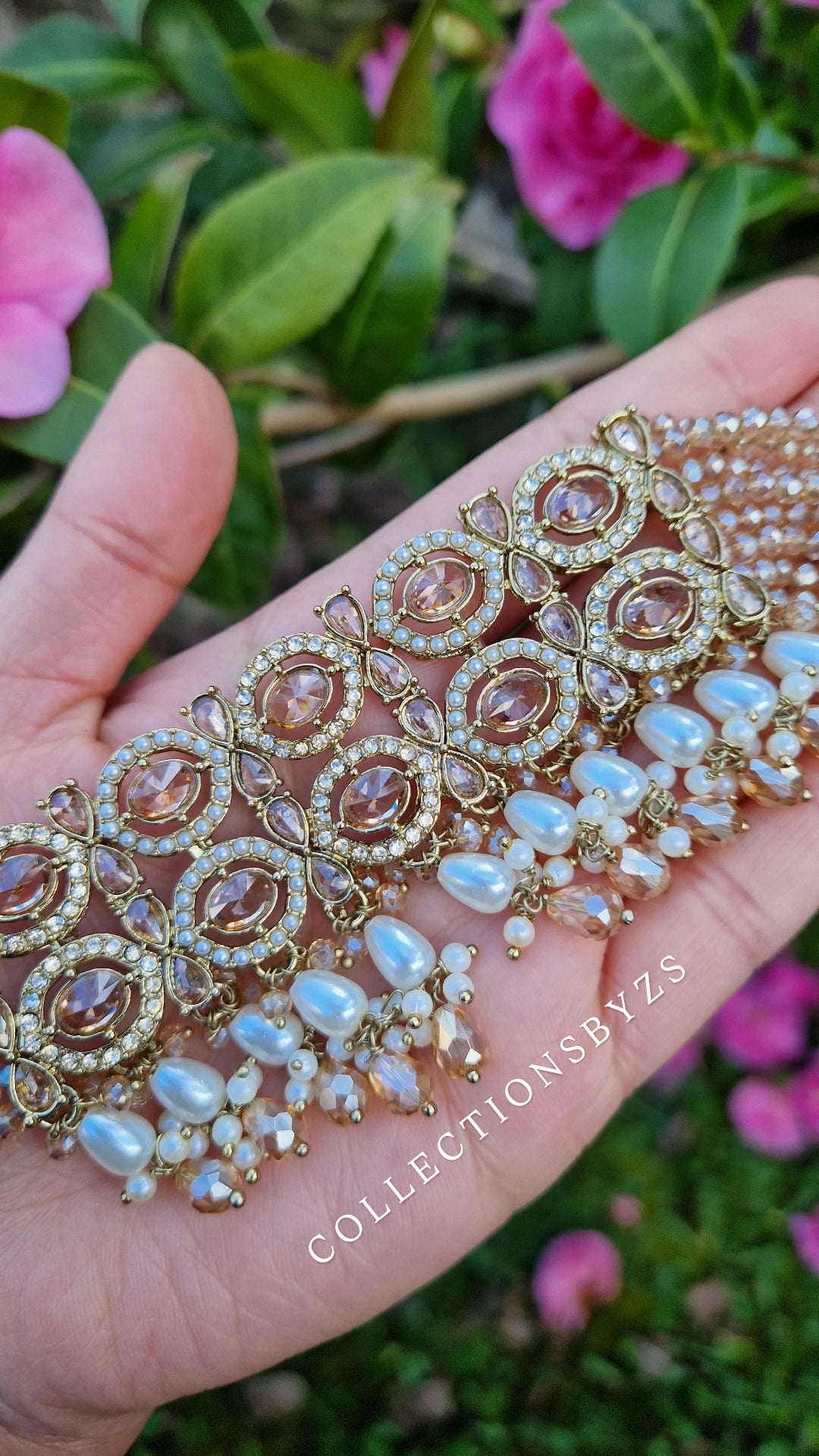 SANA - Elegant Reverse AD Indian Choker Set - GOLD