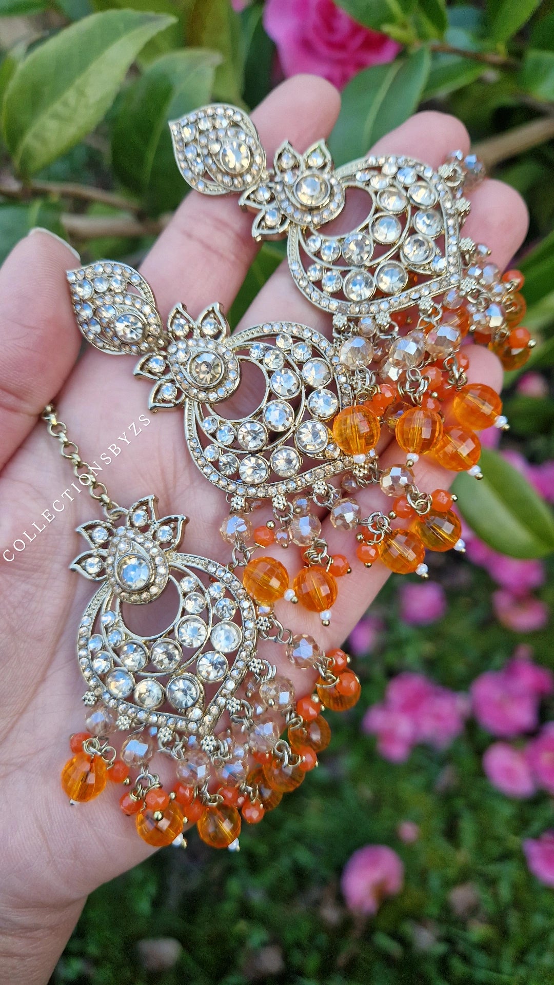 JAMEELA - IMPERFECT- Read description - Indian Party Wear Set - ORANGE