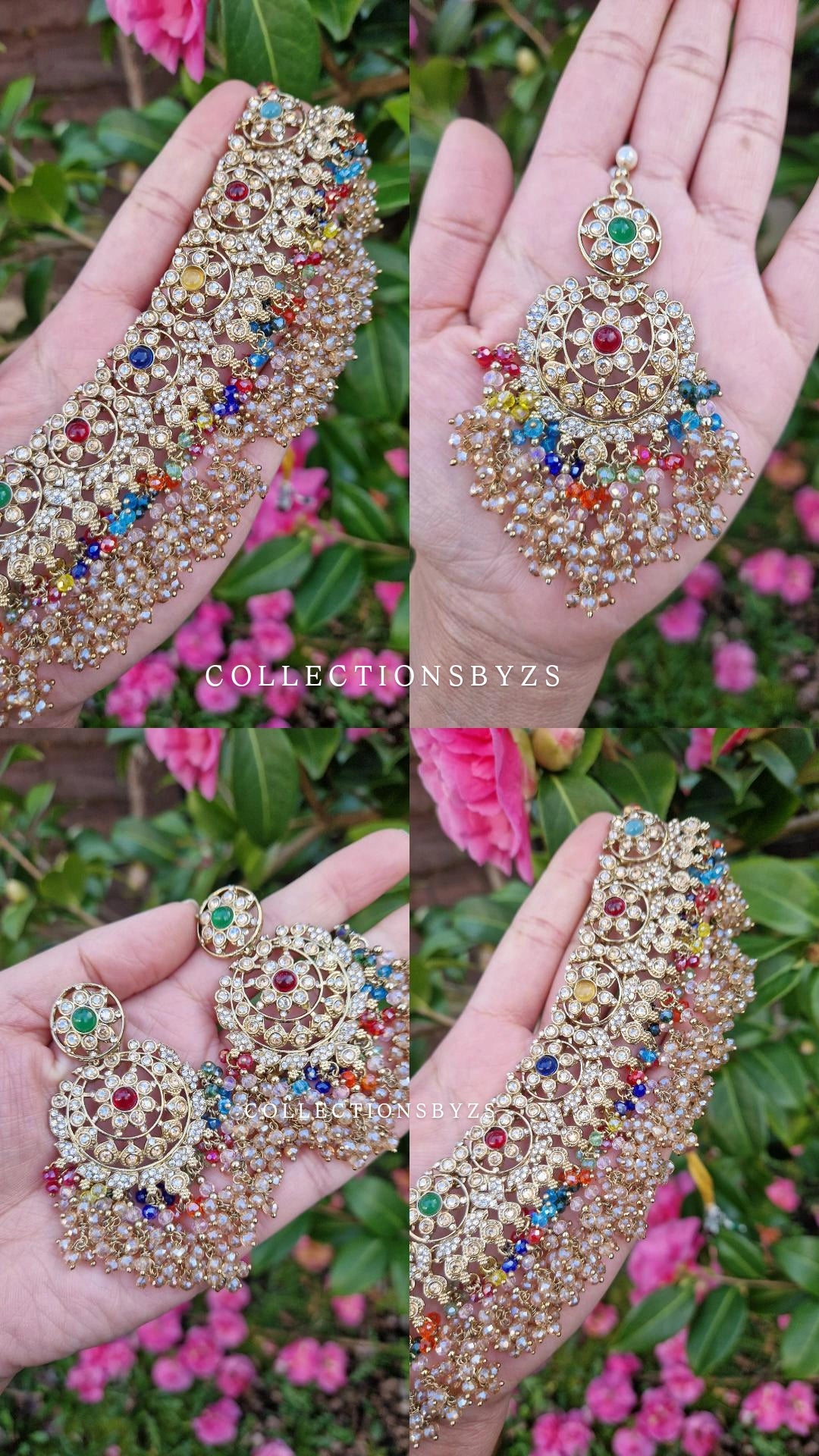 IRSA- Stunning Elegant Indian Choker Set Semi Bridal/ Party wear - MULTICOLOURED