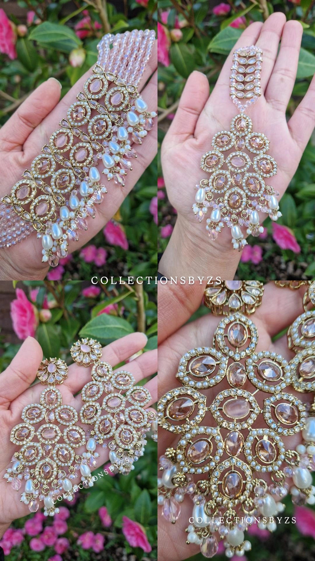 SANA - Elegant Reverse AD Indian Choker Set - PINK