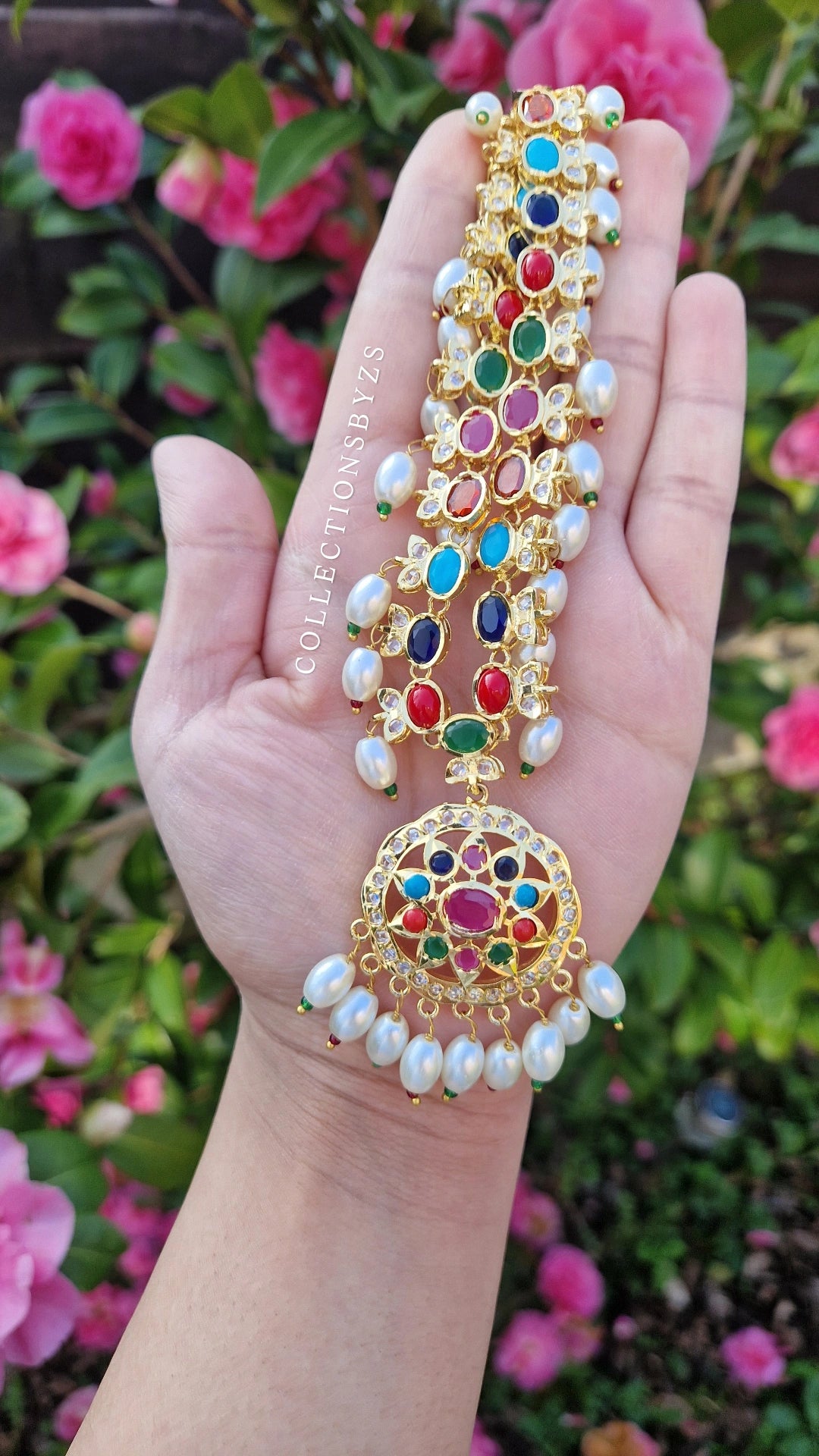 YUSRA - *Premium* range - Multicoloured Hyderabadi Jadu Mala and Earrings Set