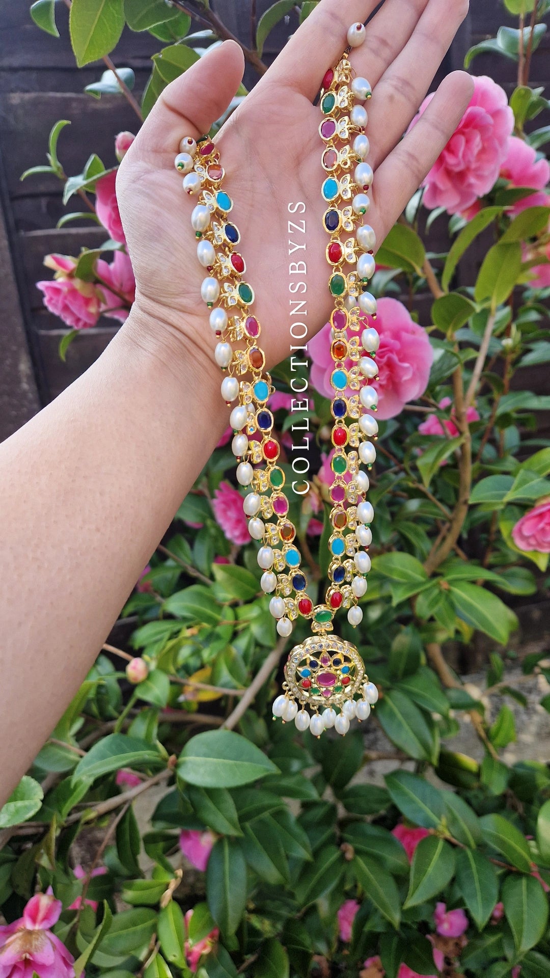 YUSRA - *Premium* range - Multicoloured Hyderabadi Jadu Mala and Earrings Set