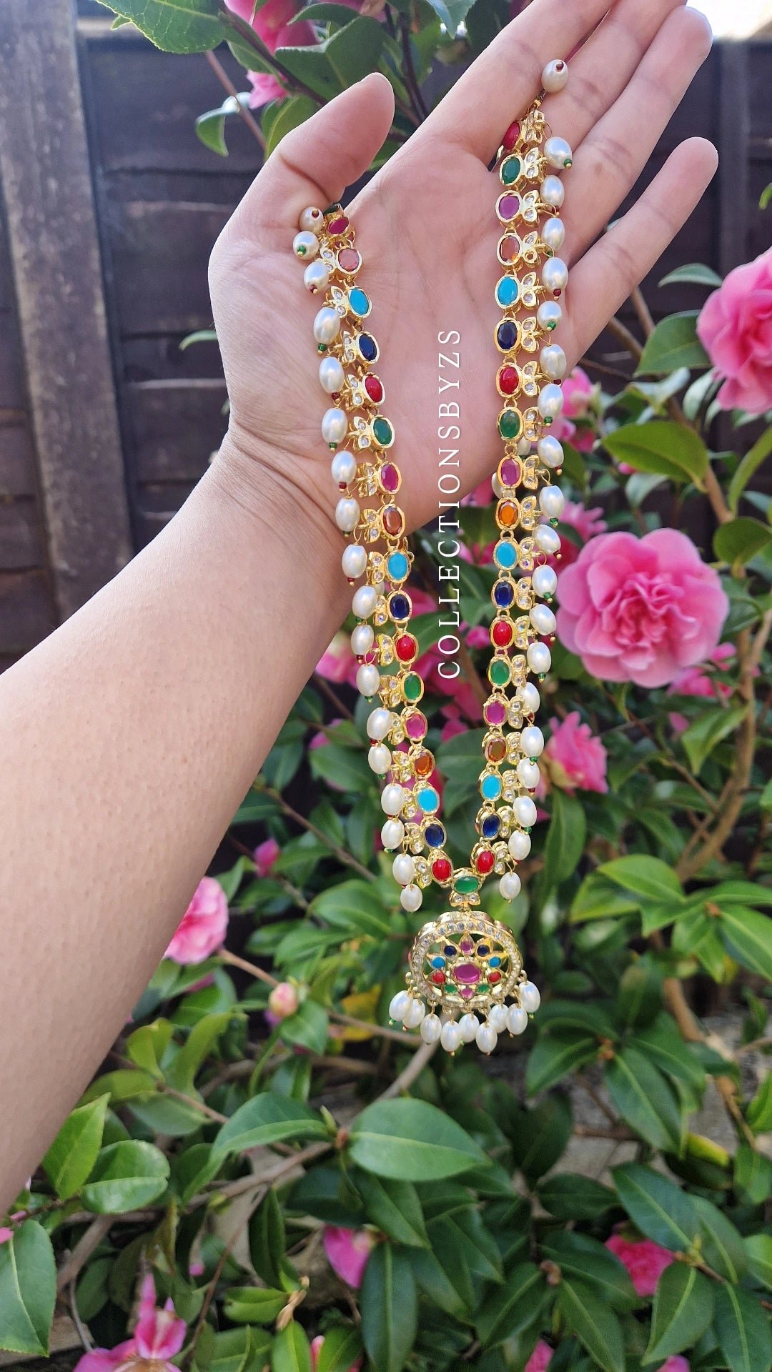 YUSRA - *Premium* range - Multicoloured Hyderabadi Jadu Mala and Earrings Set
